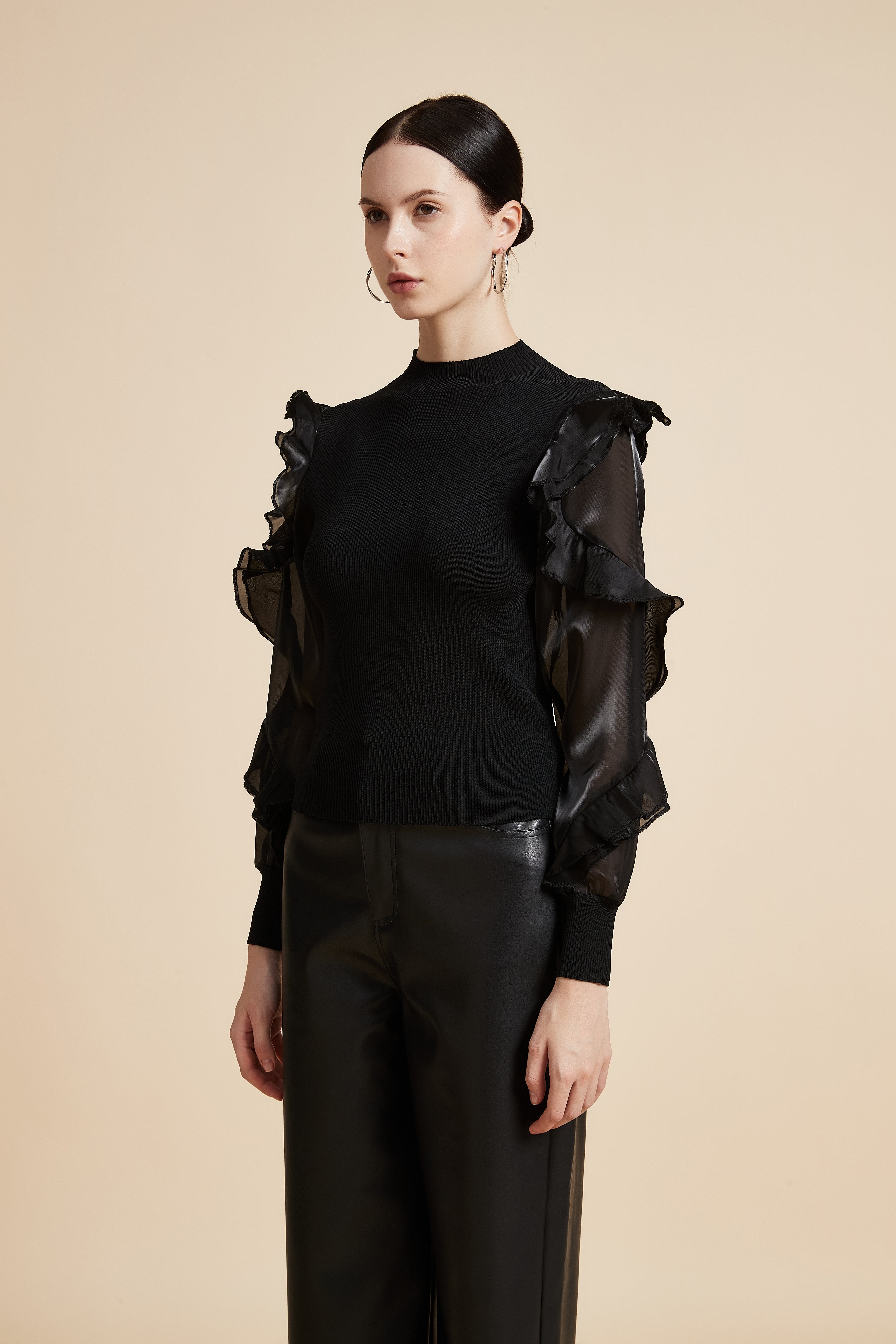 Long Sleeve High Neck Sweatshirt