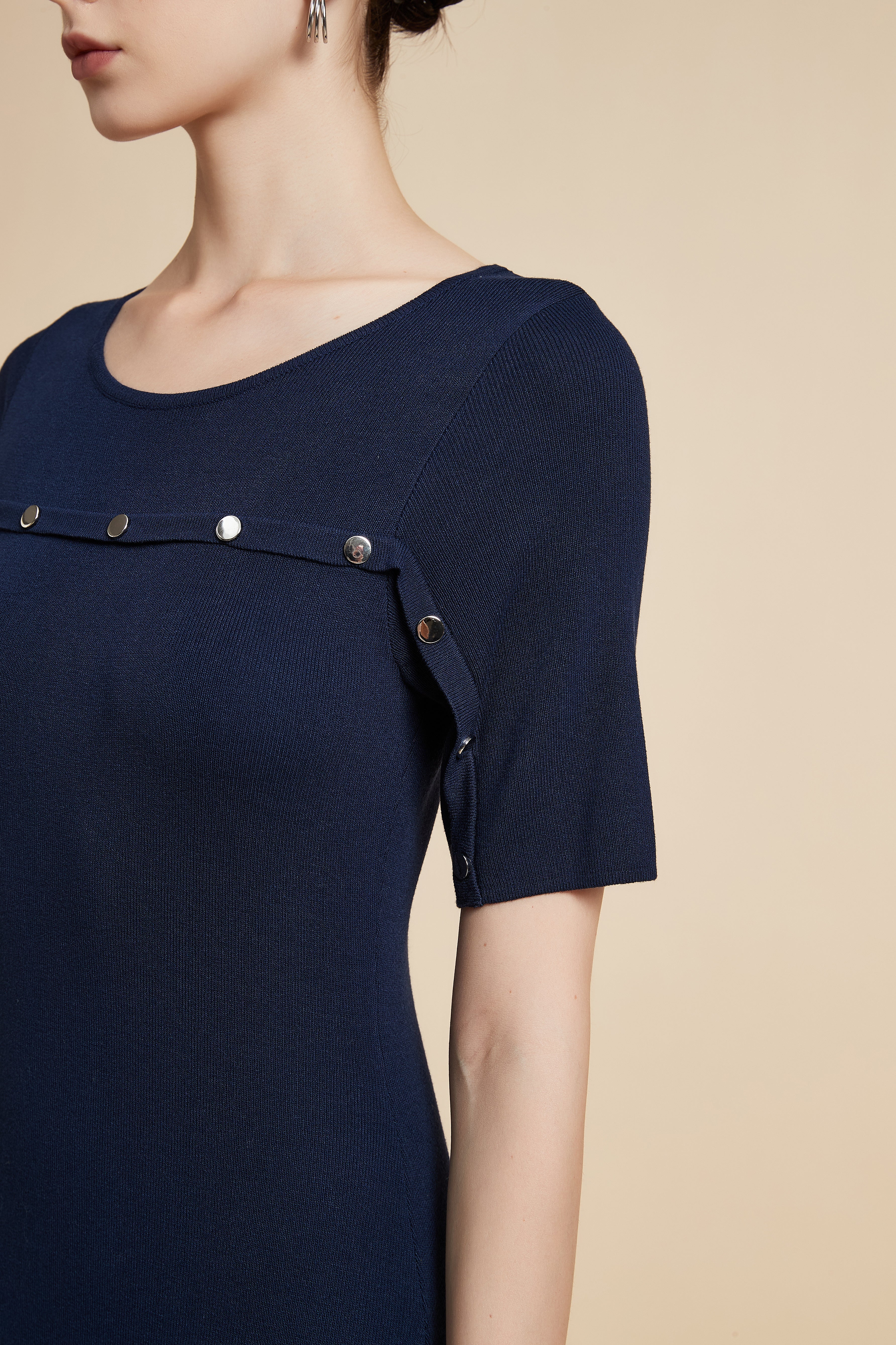 Mid-Length Dress with Side Slit