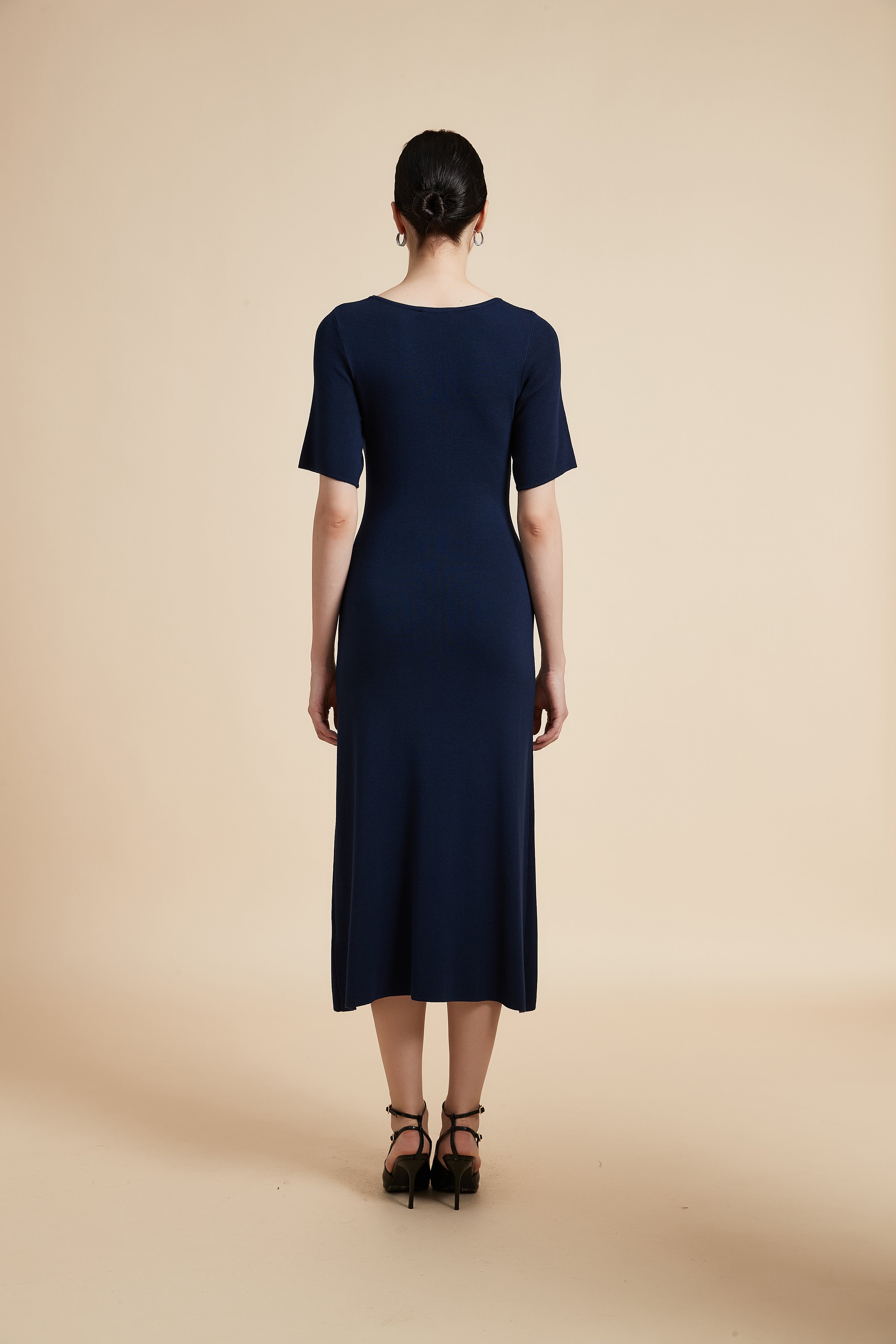 Mid-Length Dress with Side Slit