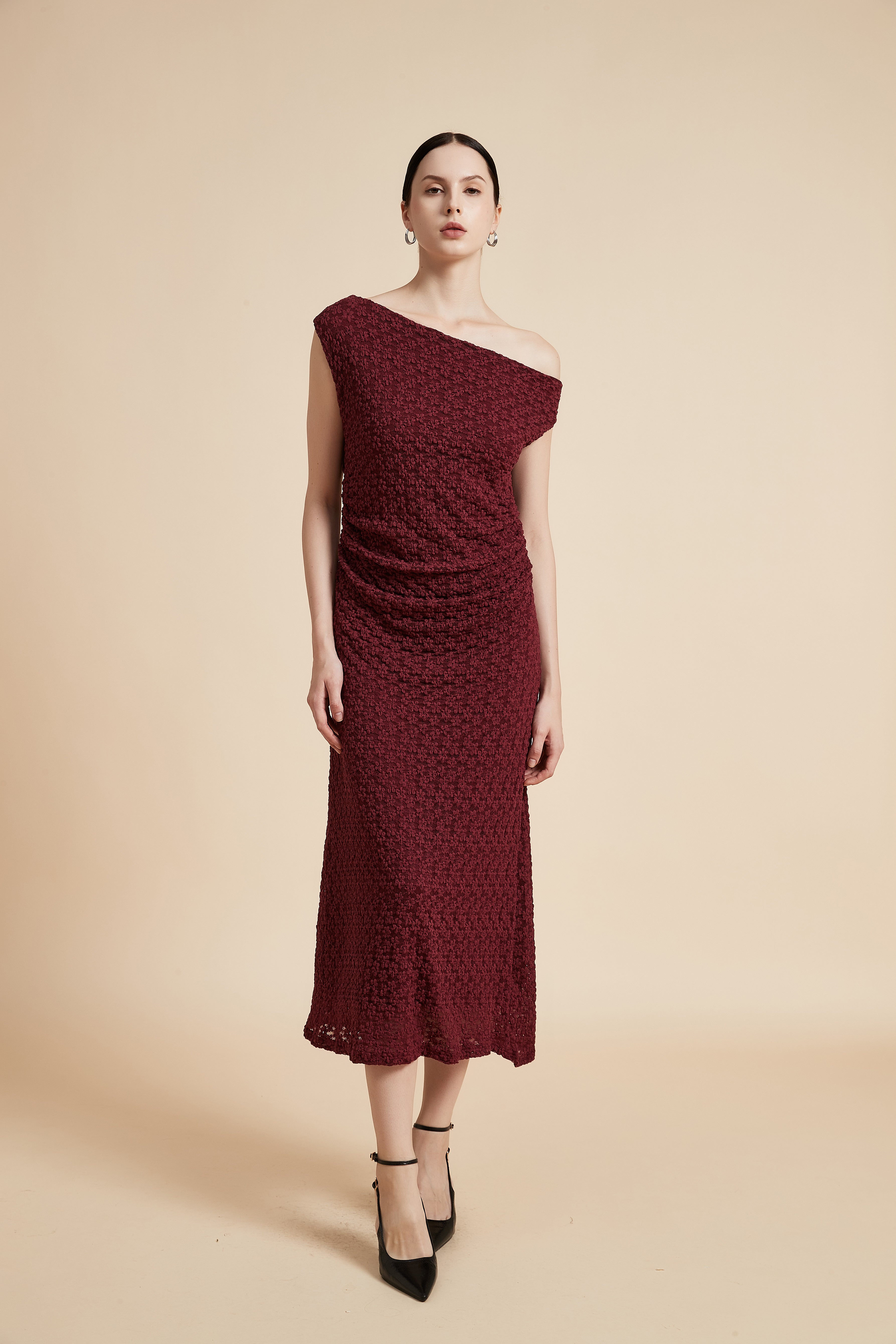 Sleeveless Midi Dress with Bold Flowers