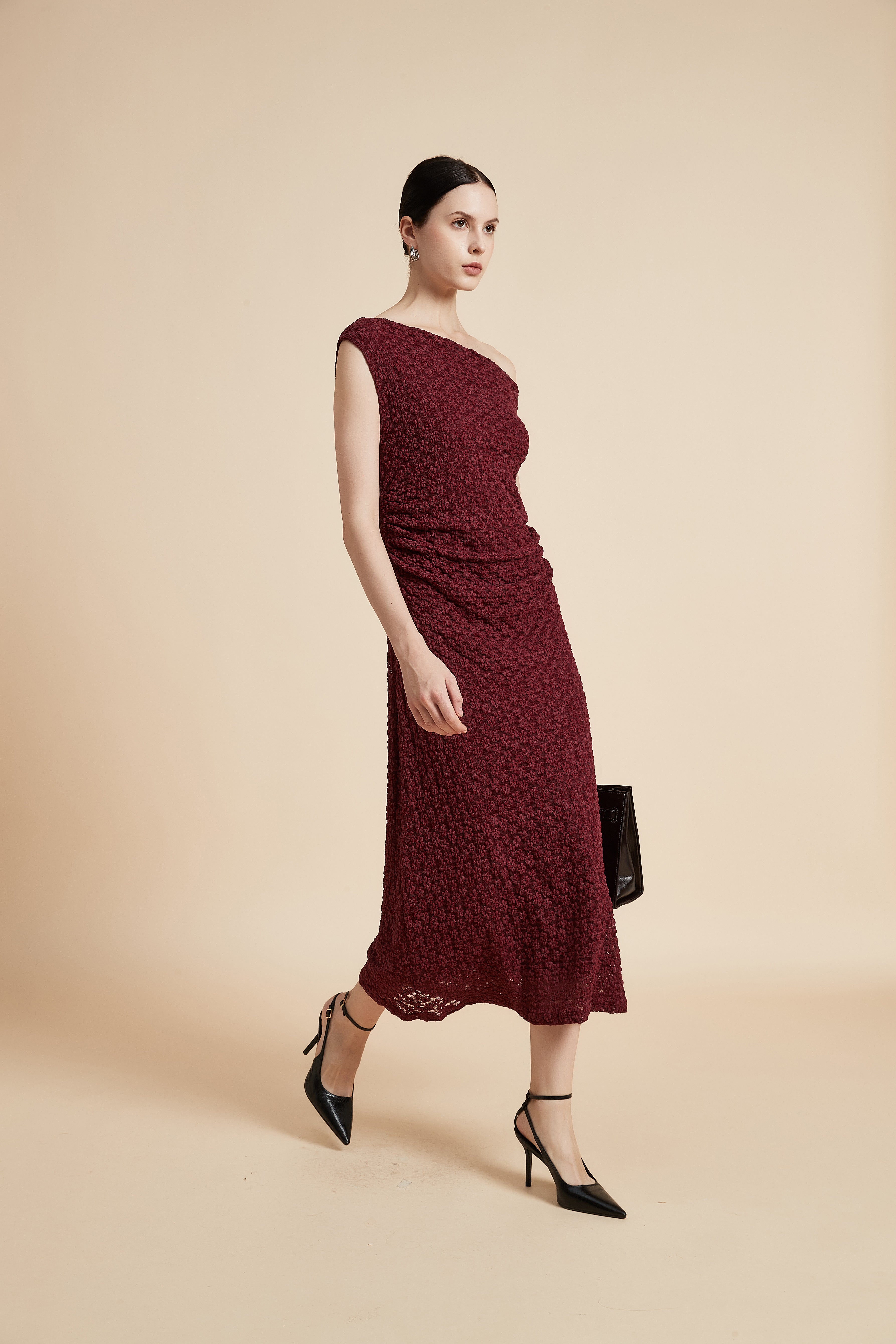 Sleeveless Midi Dress with Bold Flowers