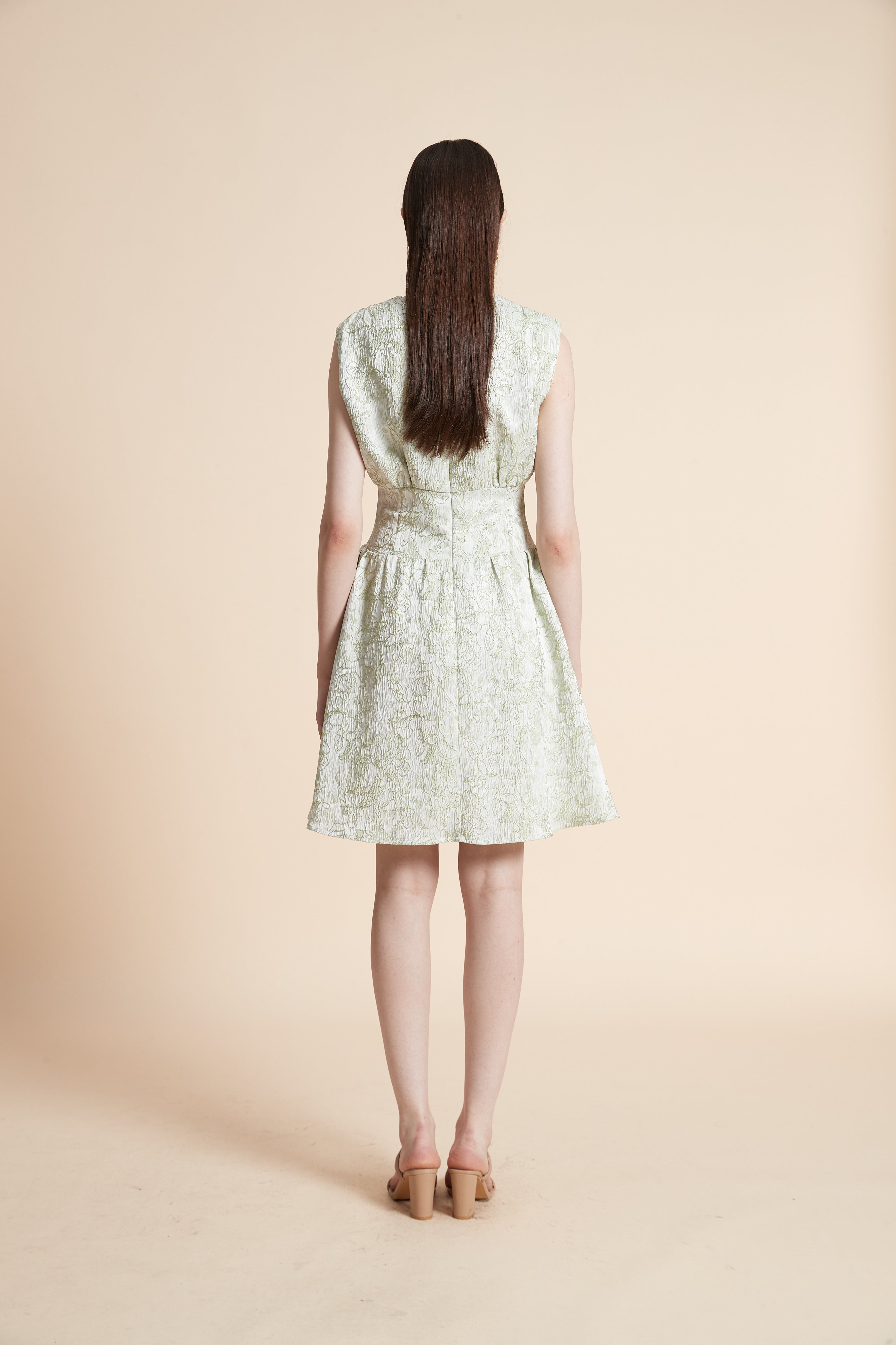Knee-Length Sleeveless Waist-Defined Dress
