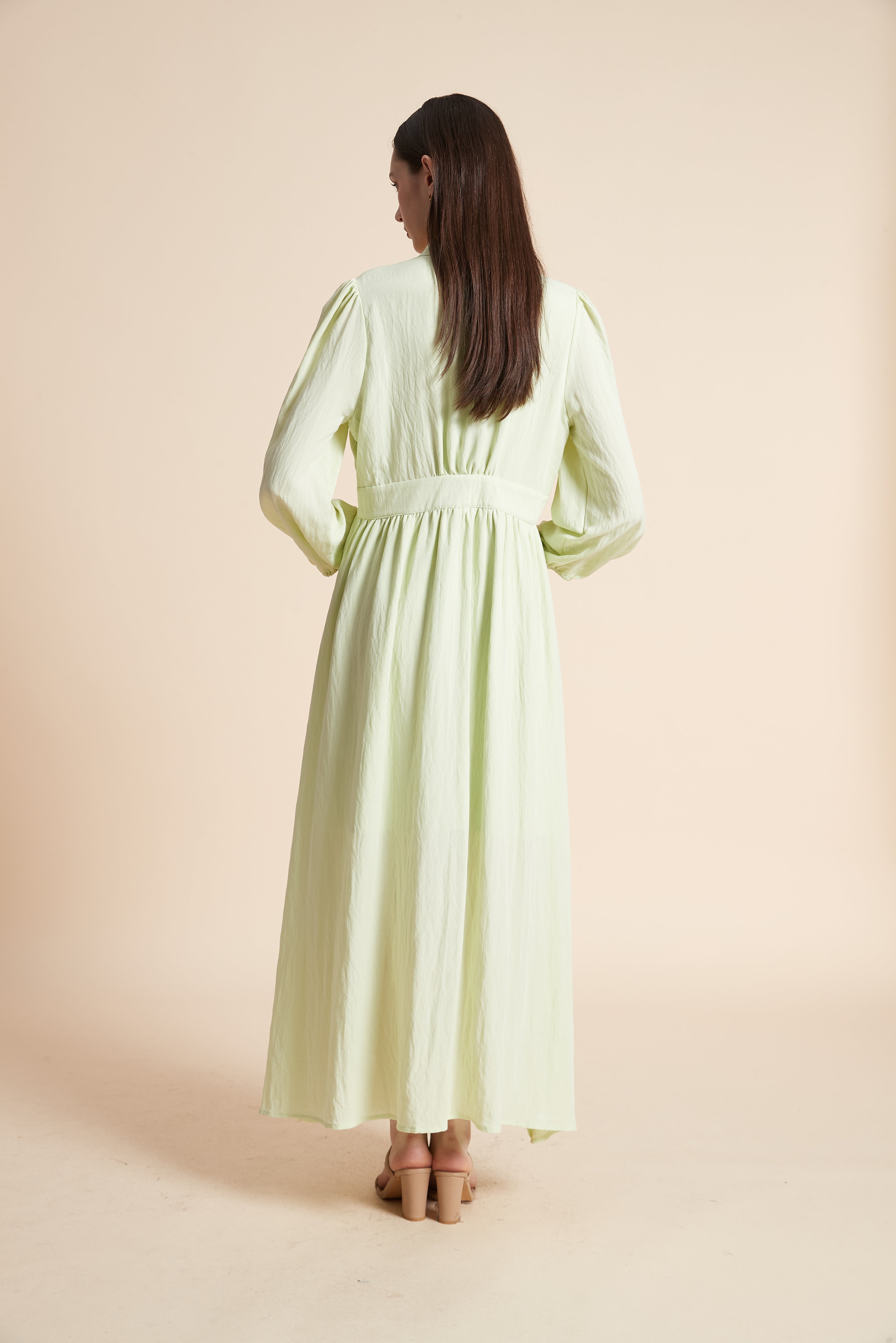 Embroidered Long Sleeve Maxi Dress