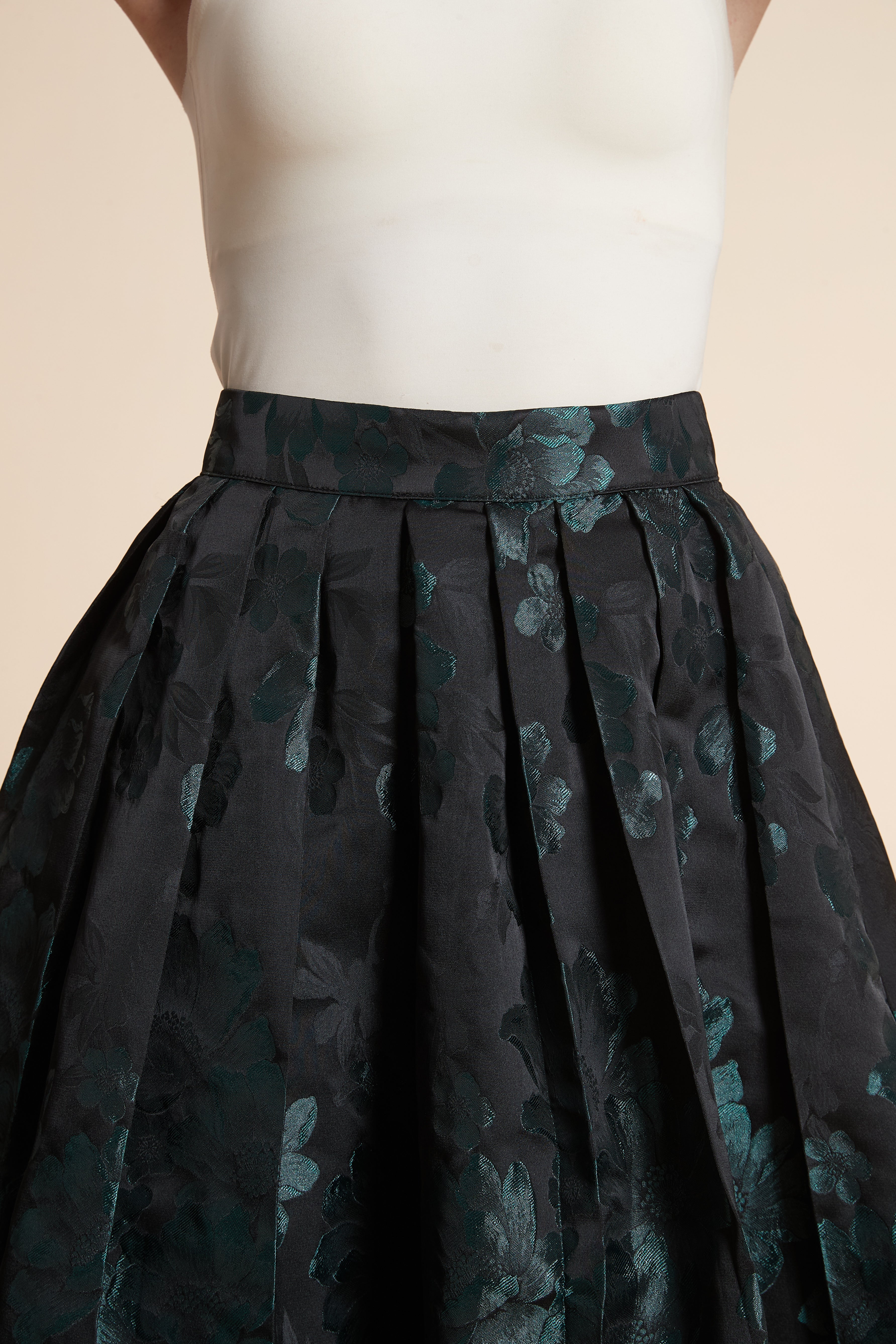 Large Floral Print Midi Skirt