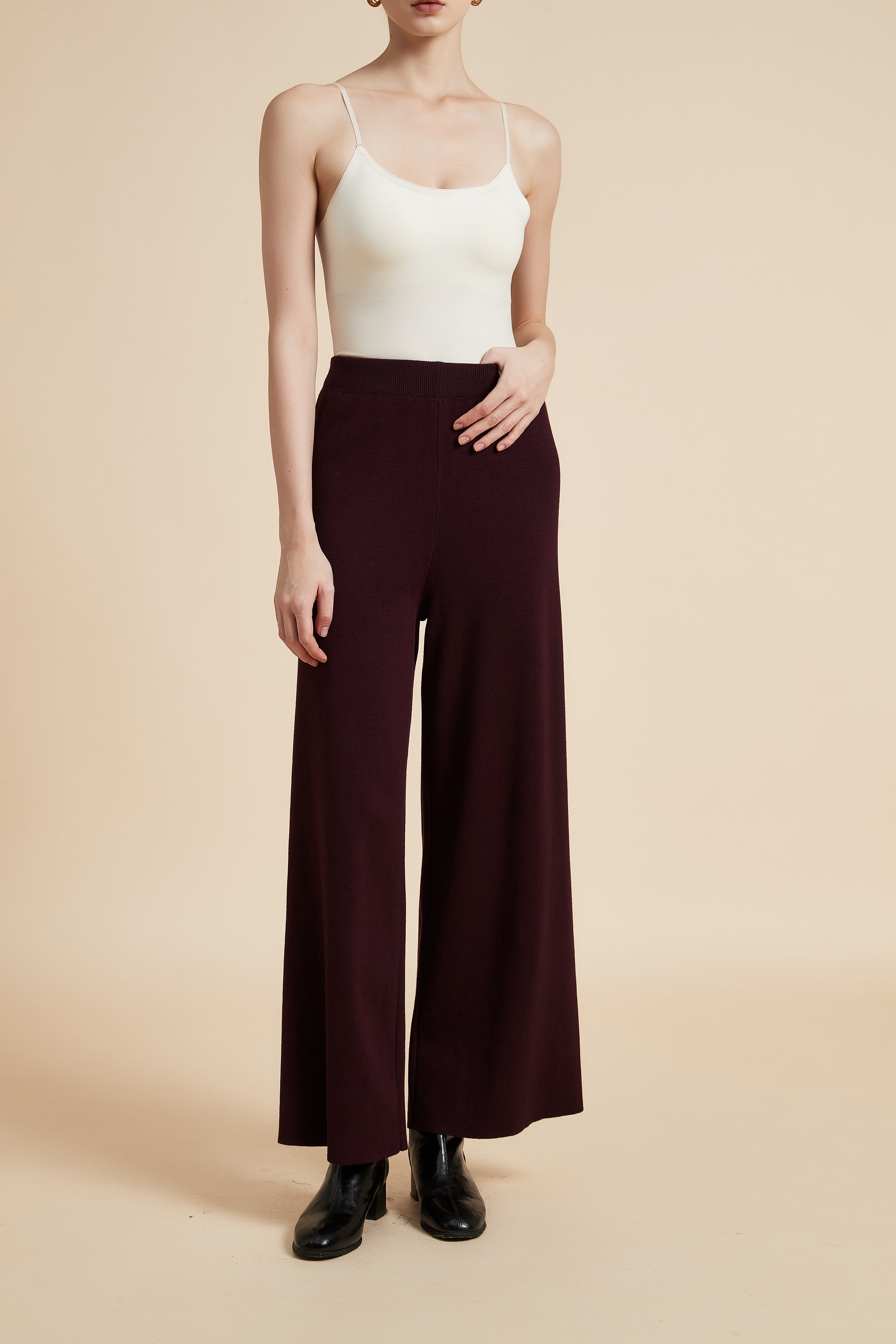 Wide Leg Solid Pants