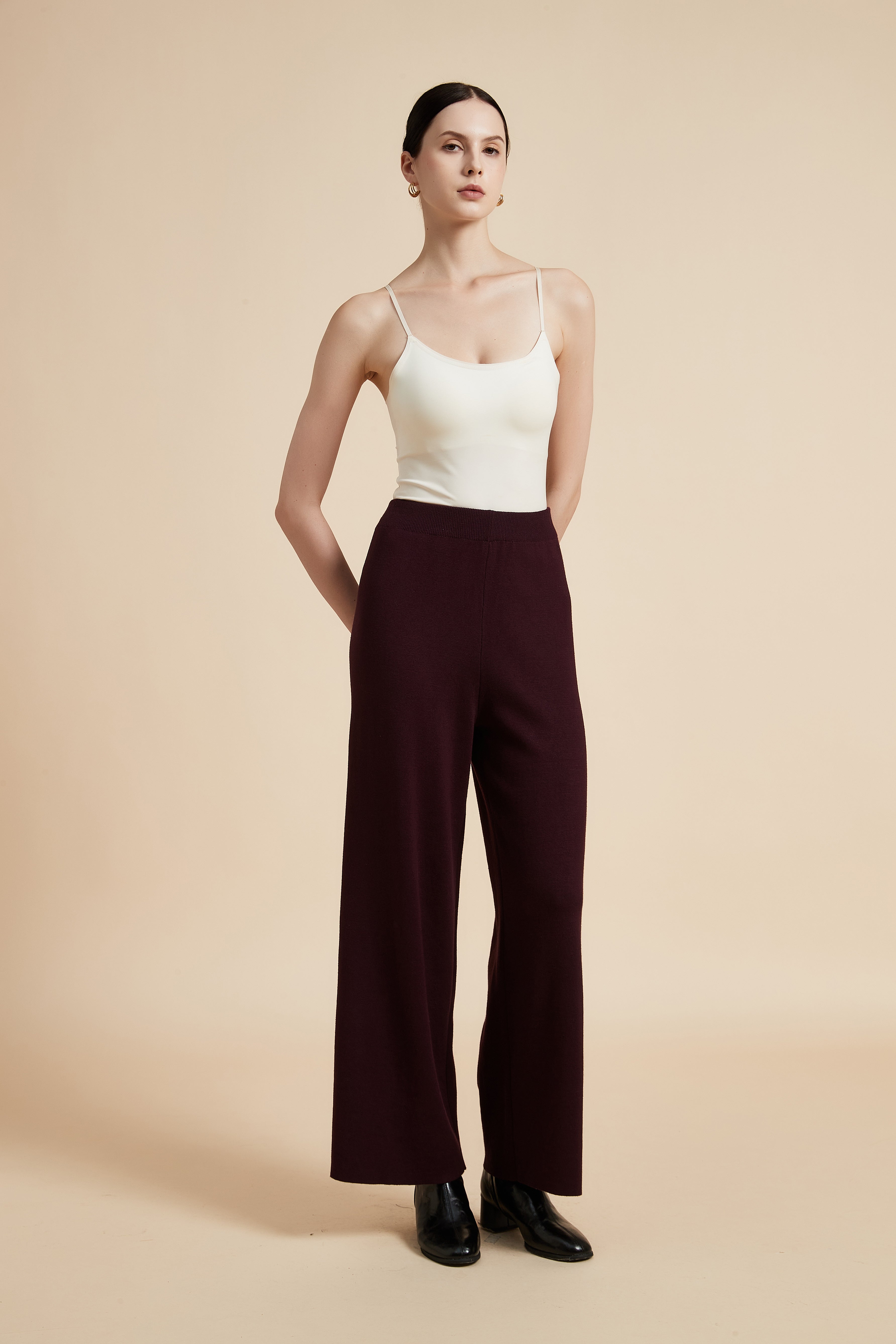Wide Leg Solid Pants