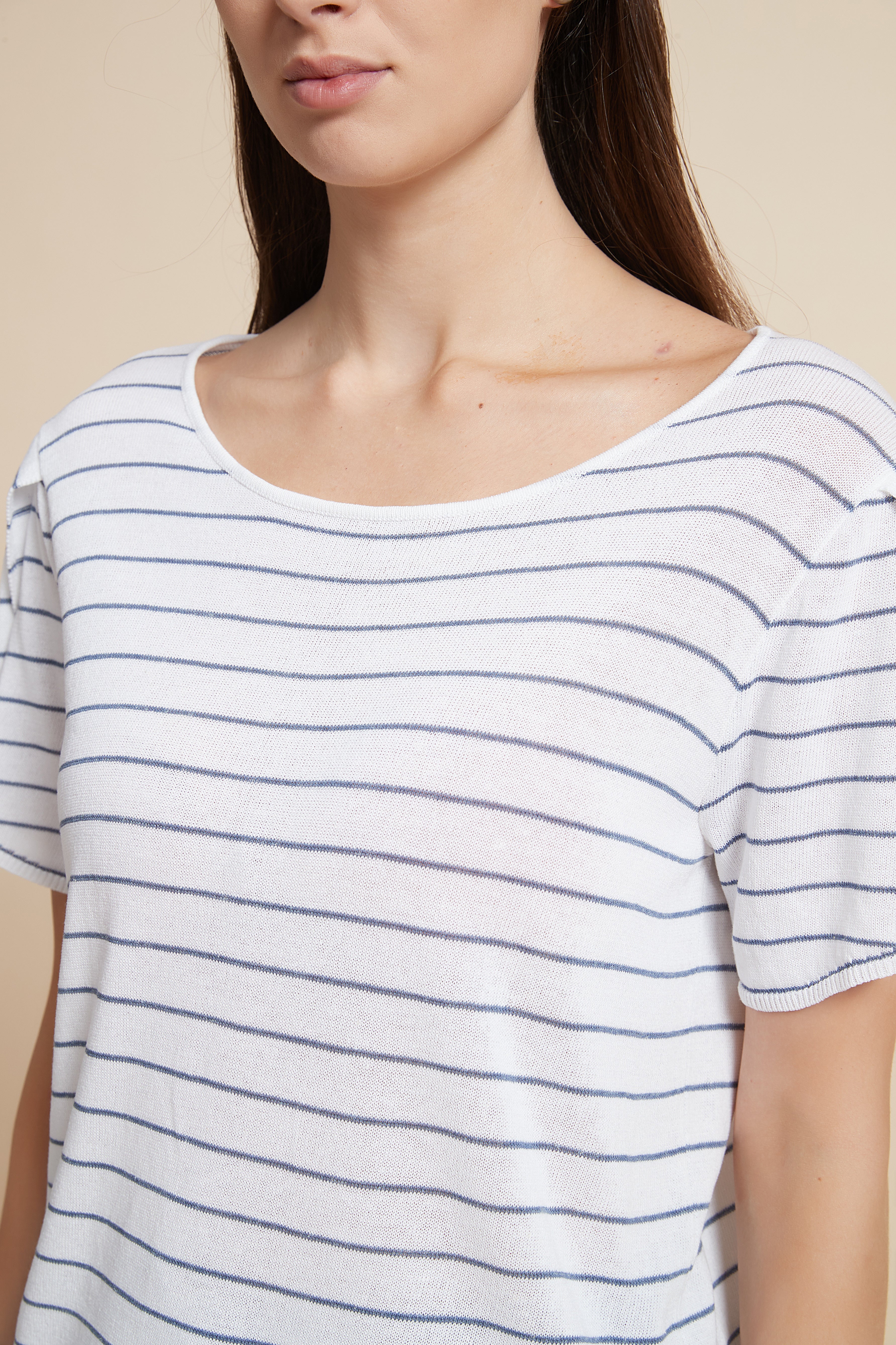 Striped Short Sleeve Blouse