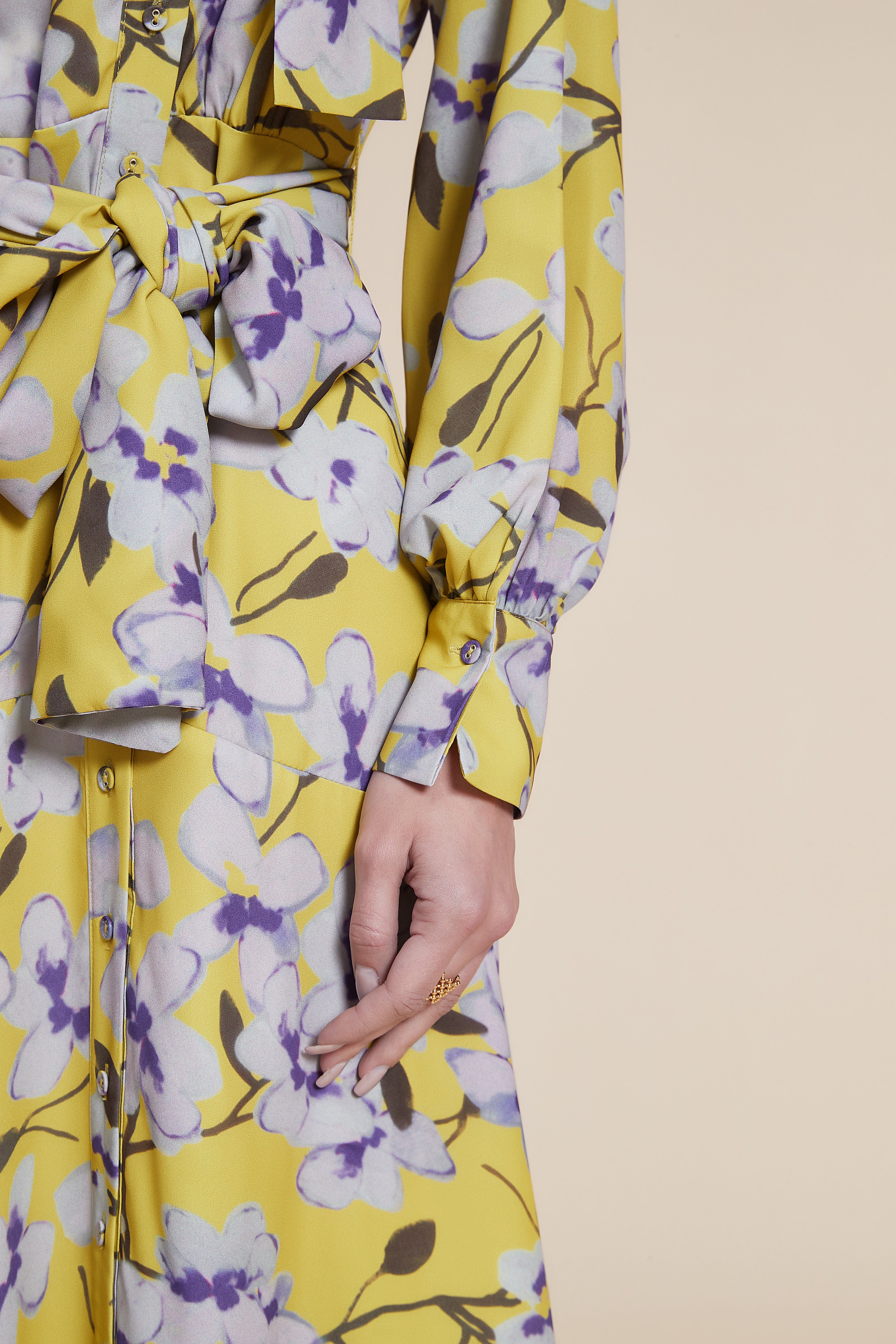 Long Floral Dress with Long Sleeves