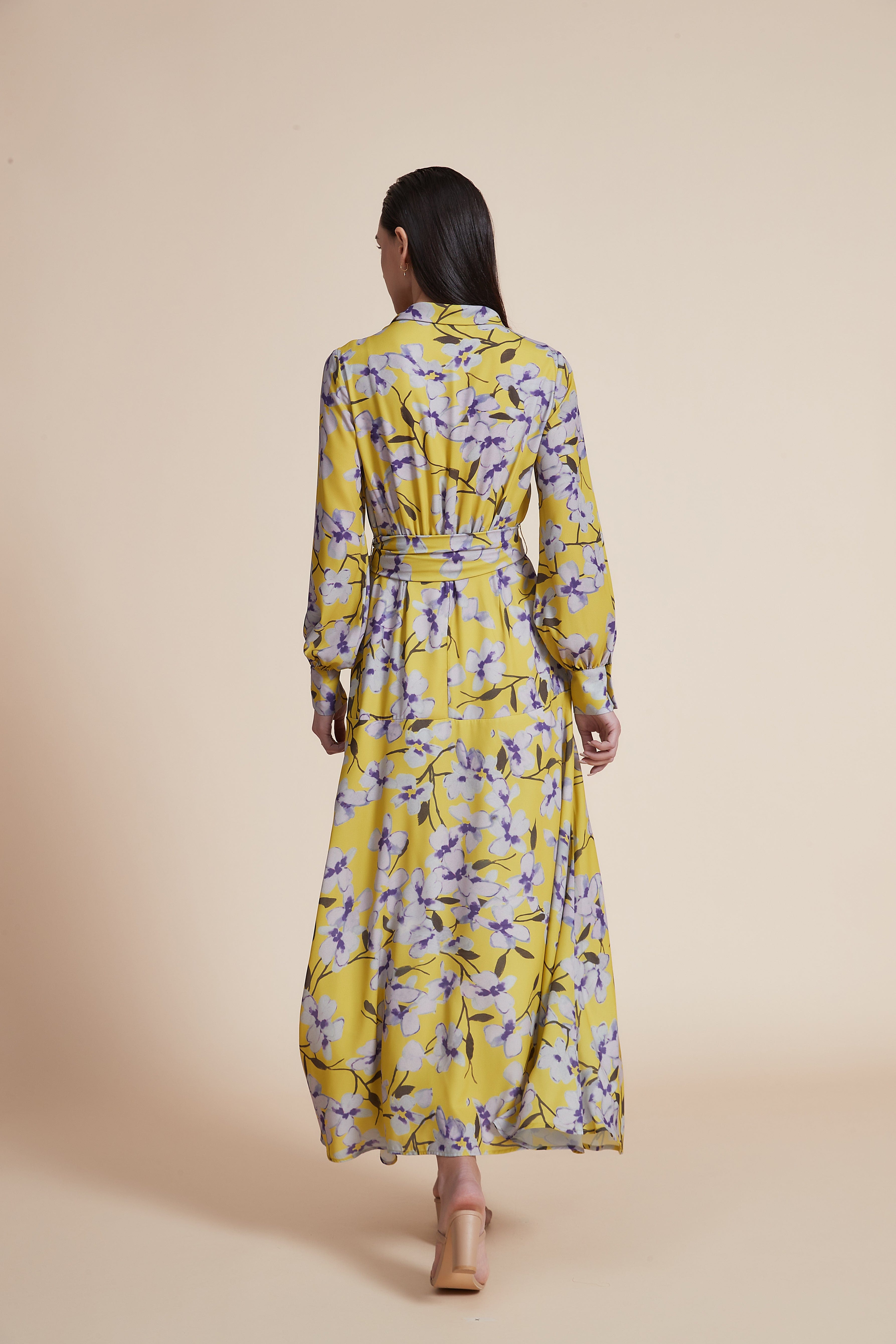 Long Floral Dress with Long Sleeves