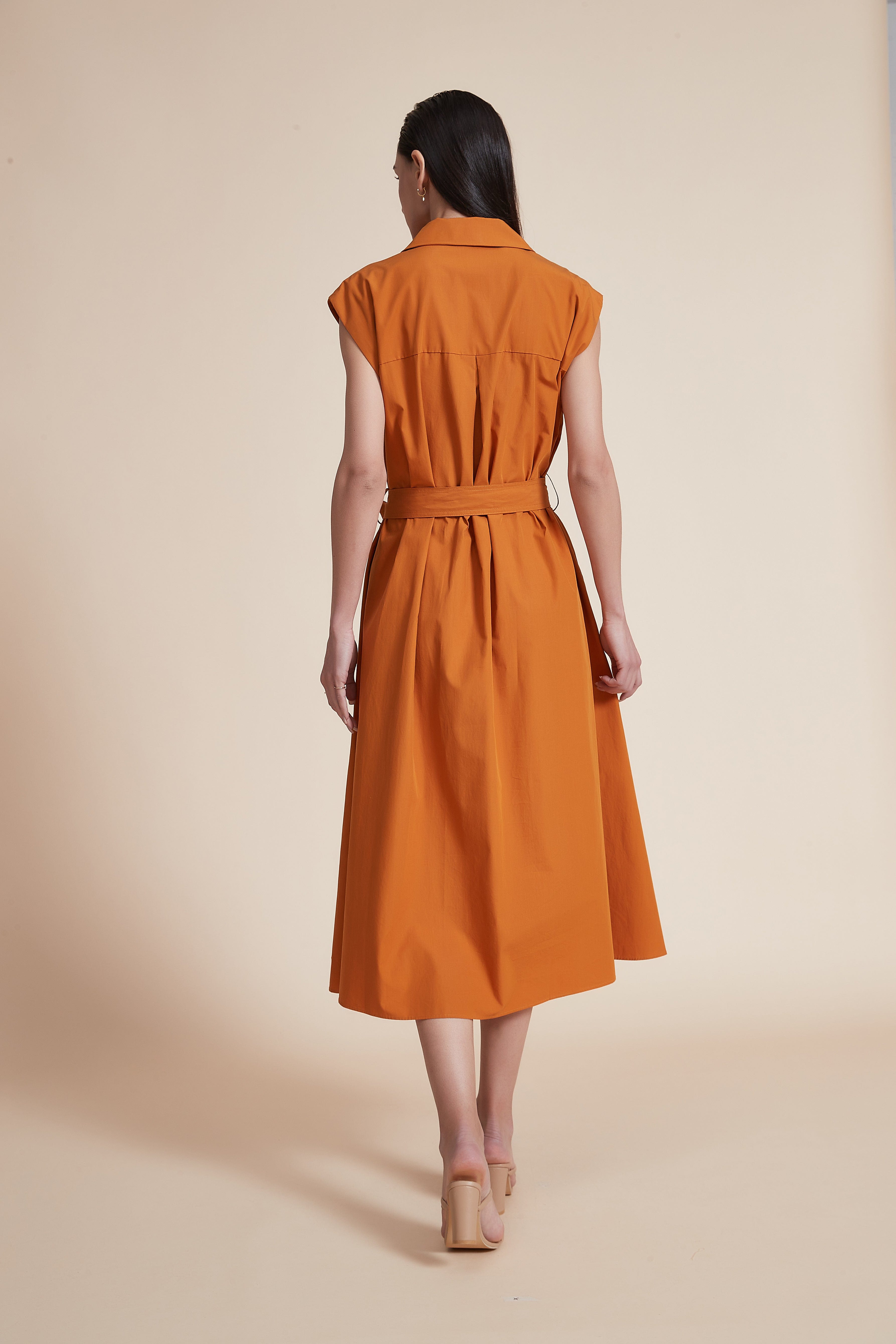 Sleeveless Wide-Cut Midi Dress