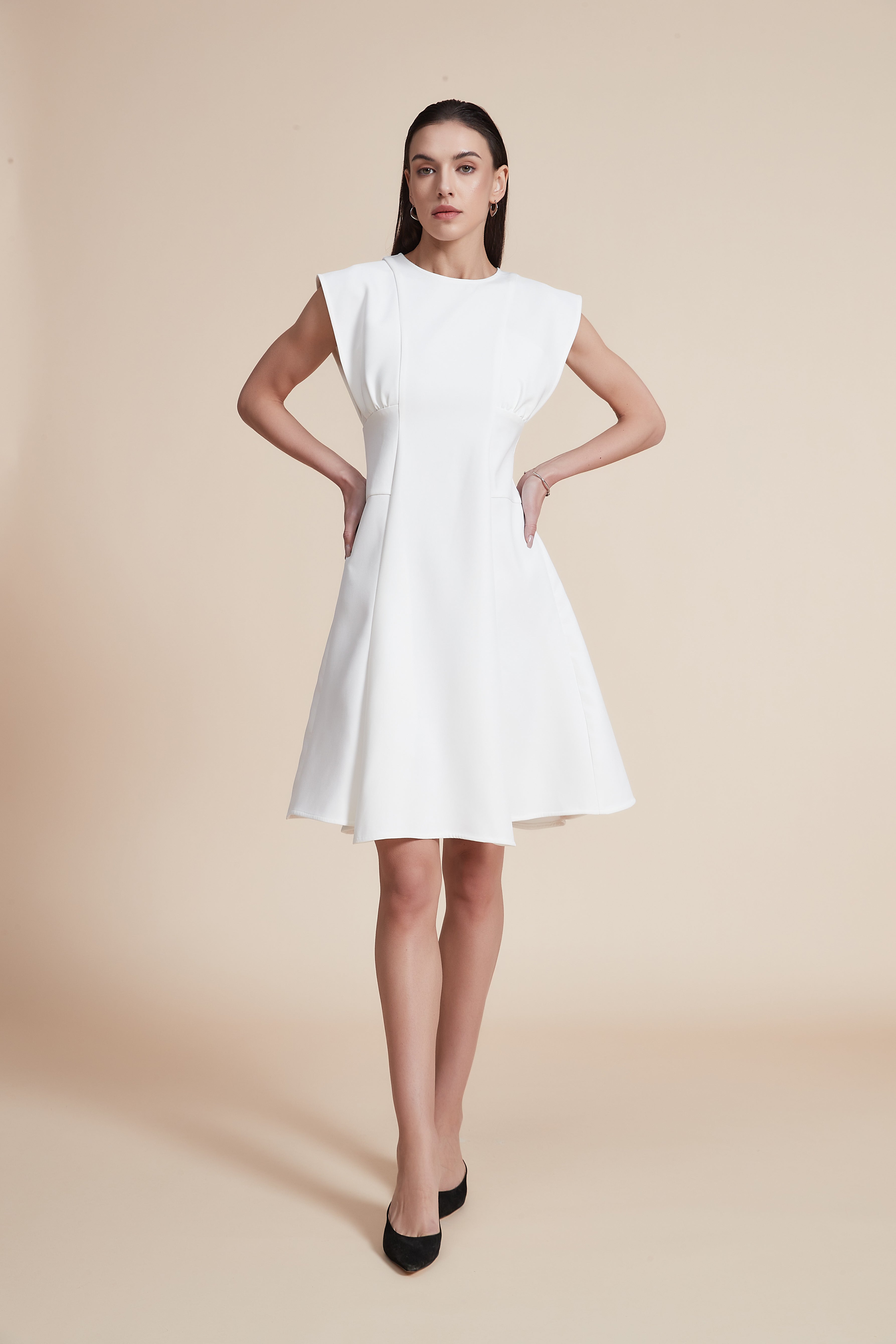 Sleeveless Plain Short Dress