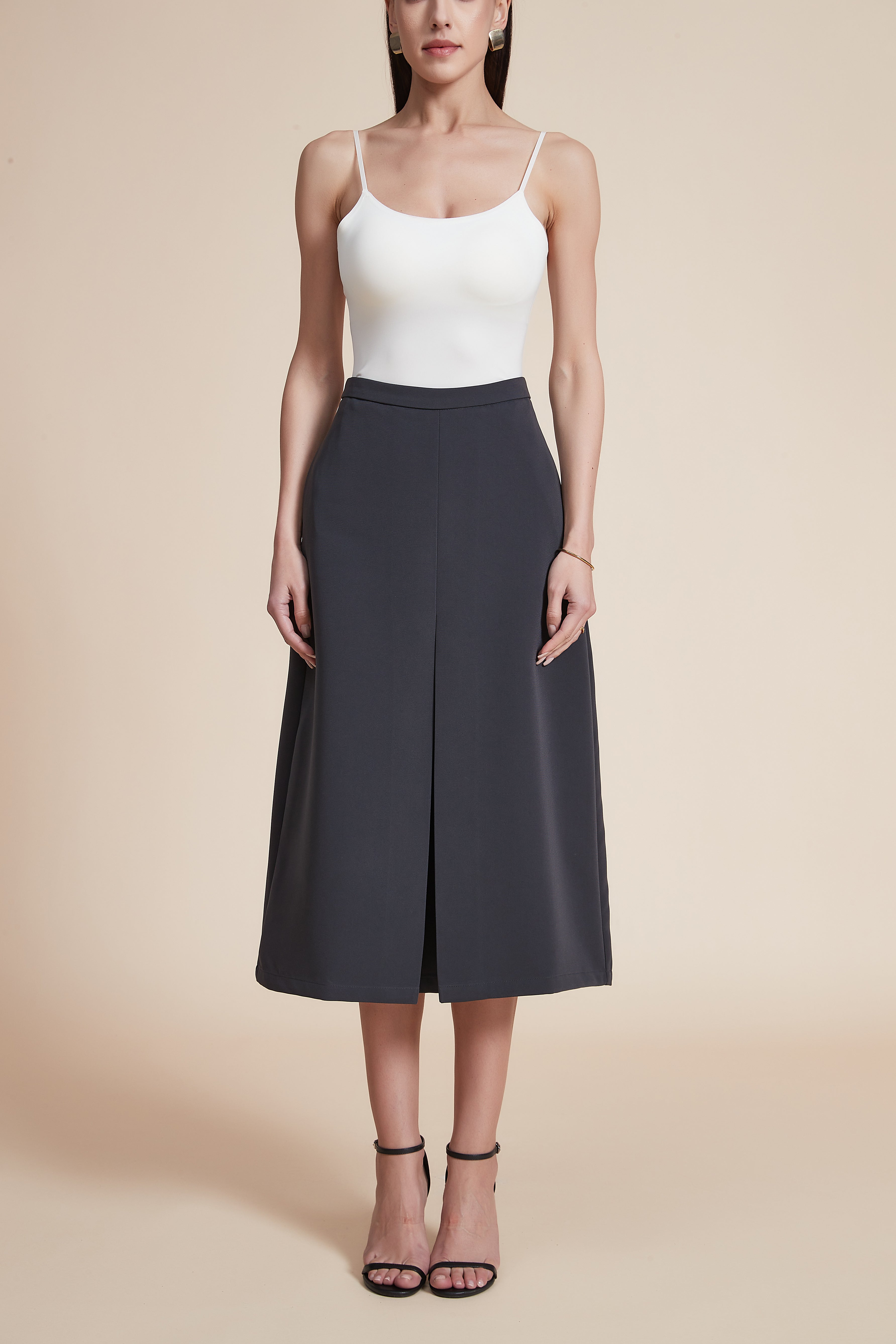 Midi Skirt with Front Slit