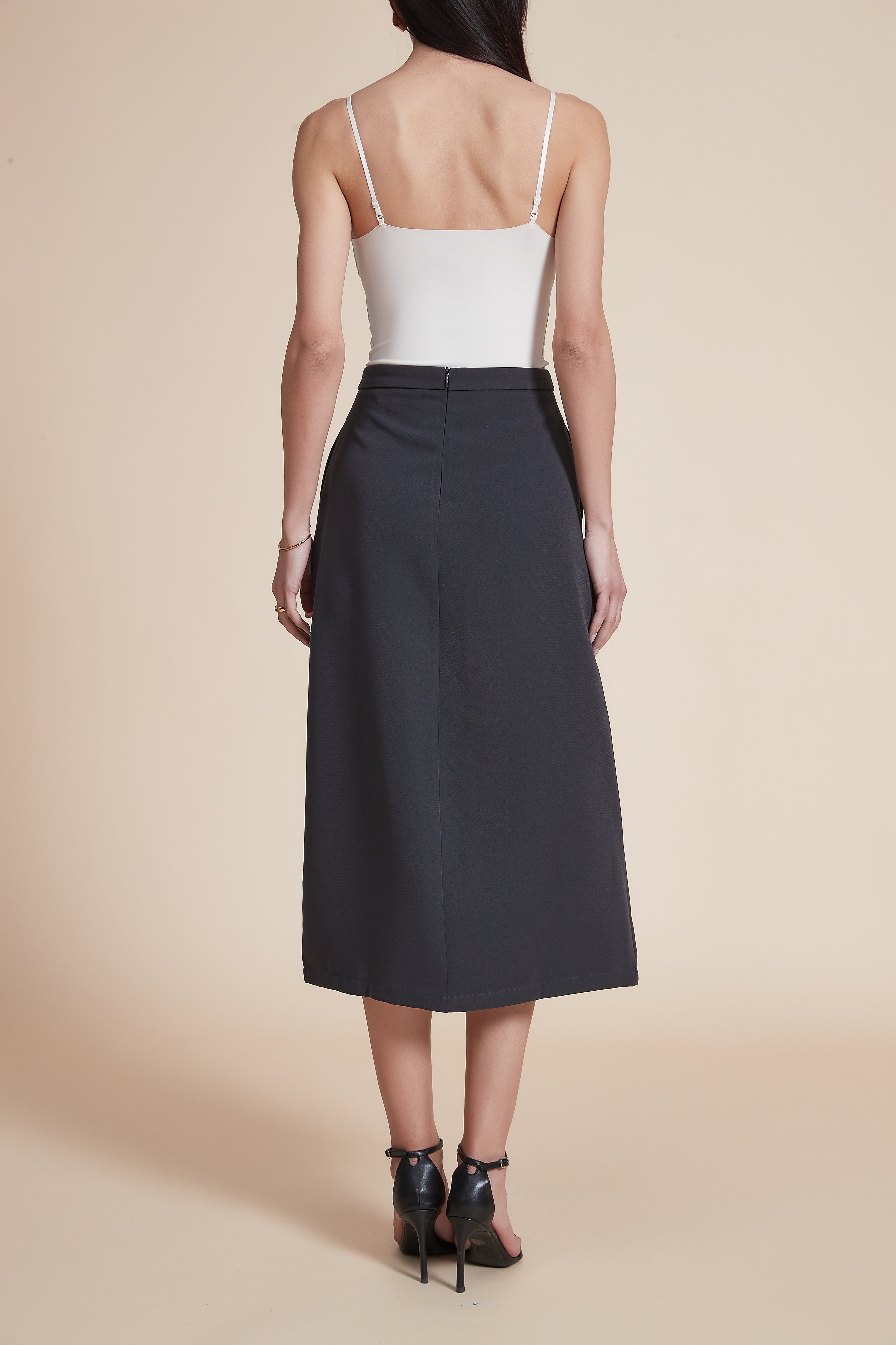 Midi Skirt with Front Slit