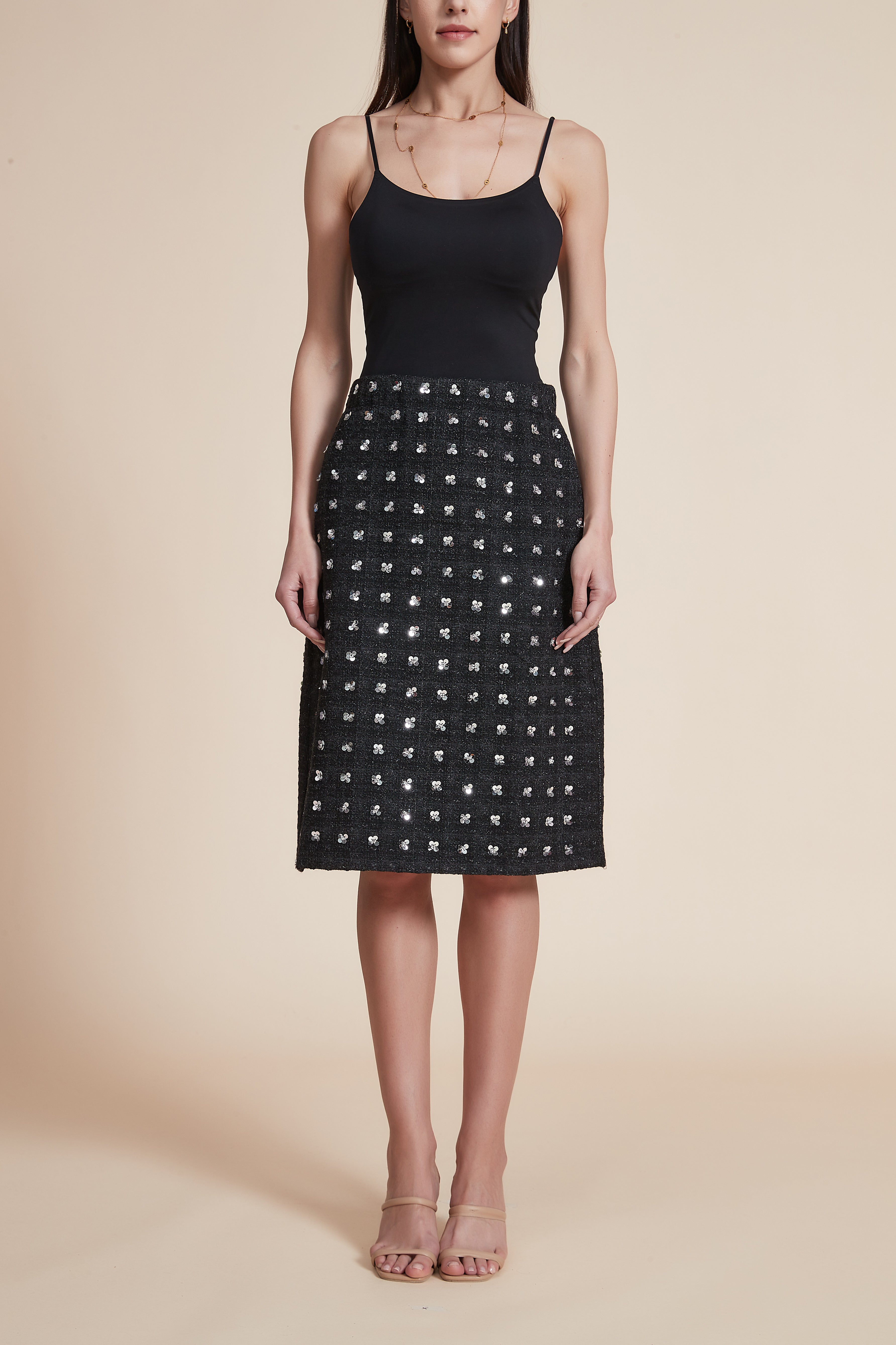 Embroidered Knee-Length Skirt