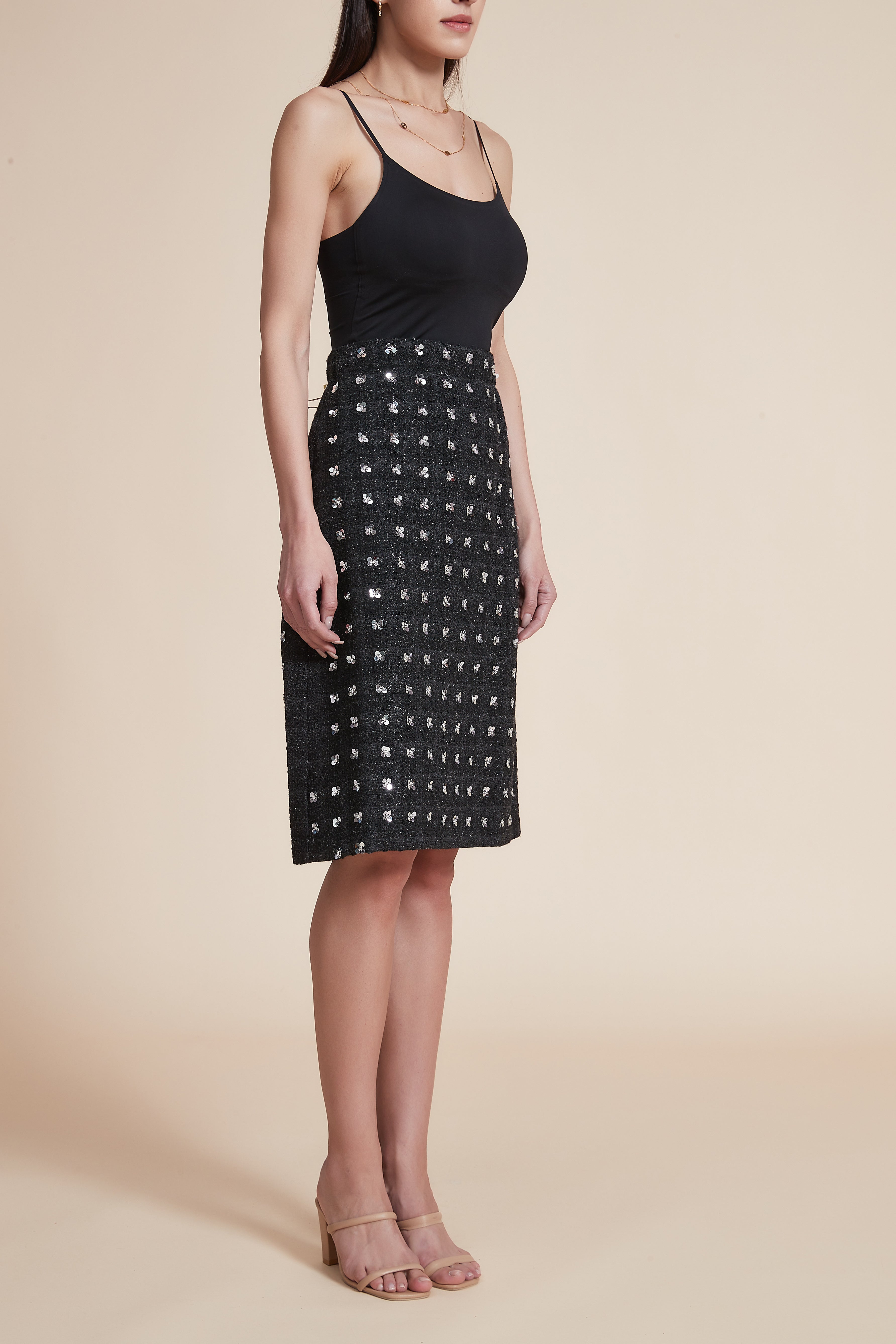 Embroidered Knee-Length Skirt