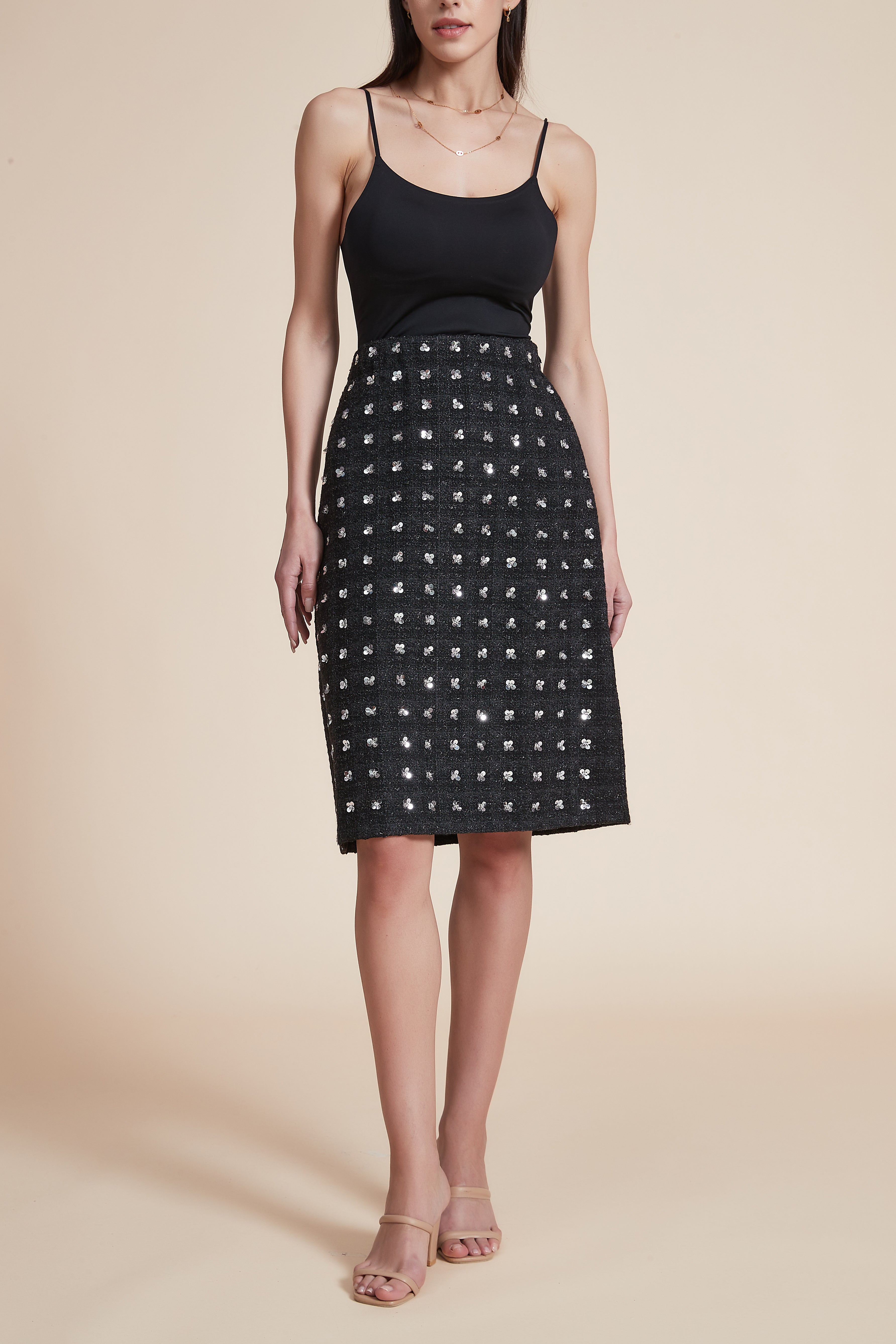 Embroidered Knee-Length Skirt