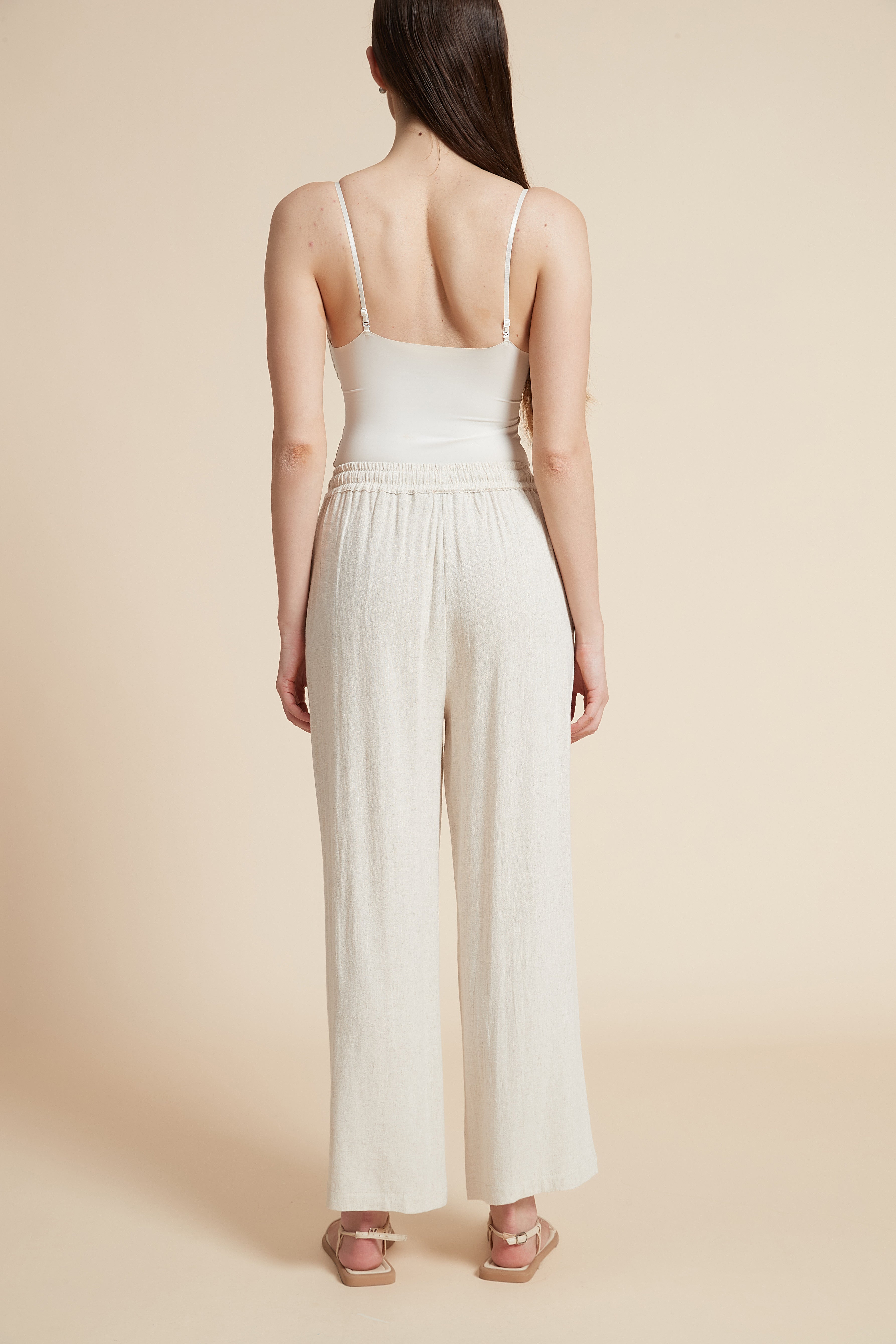 Wide-Leg Drawstring Pants