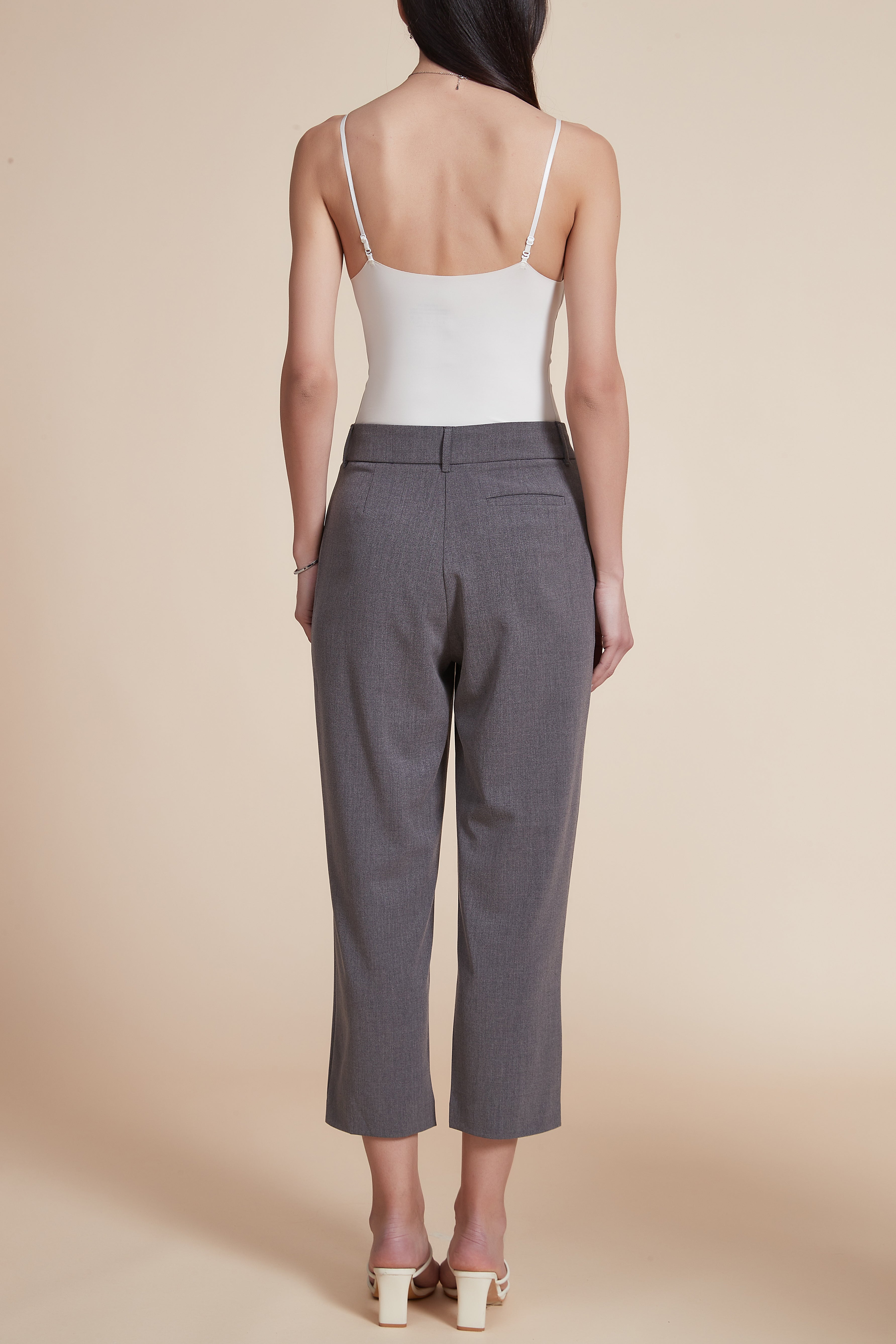 Plain Solid Midi Women's Pants