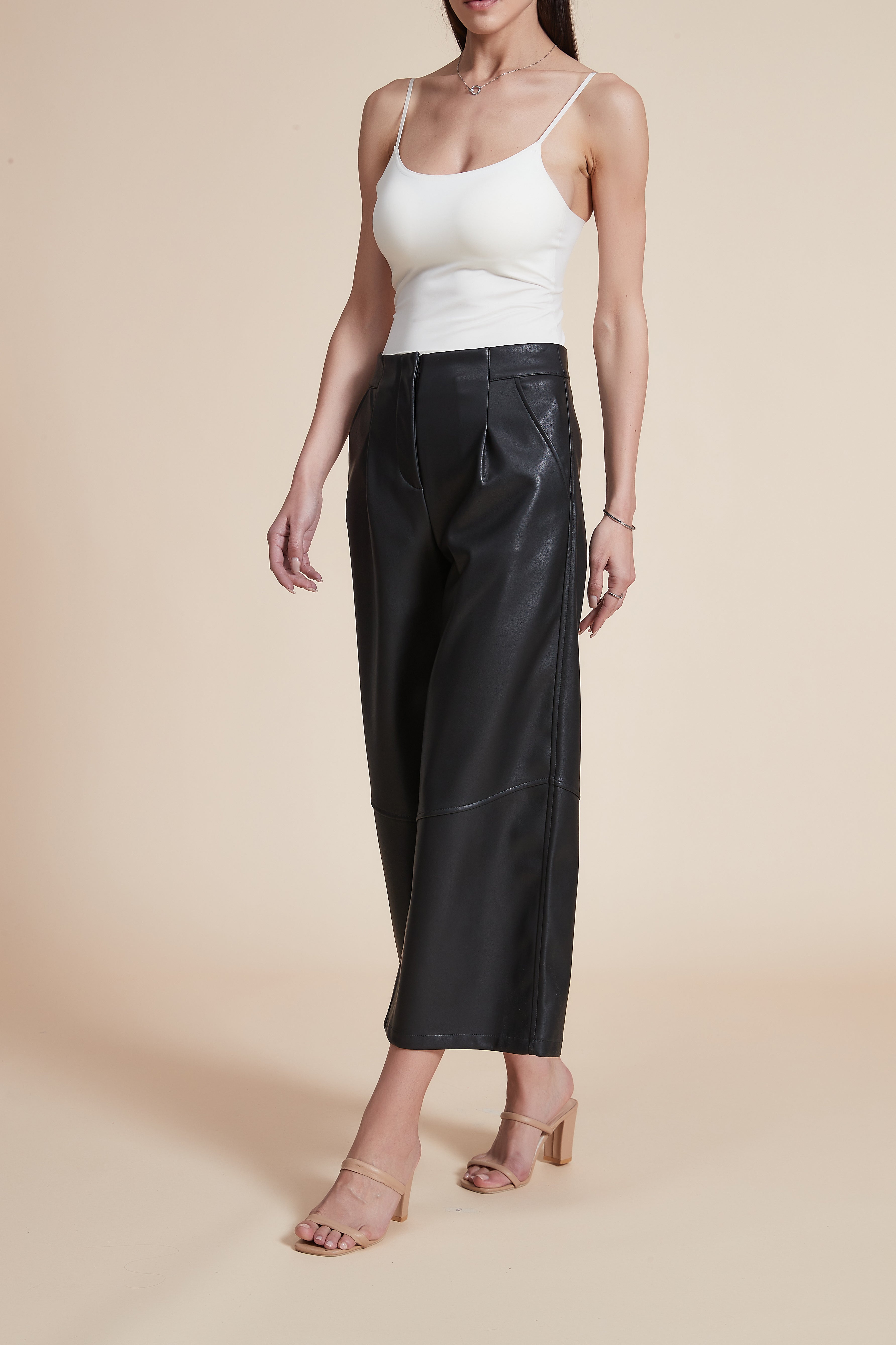 Midi Pants with Wide Legs