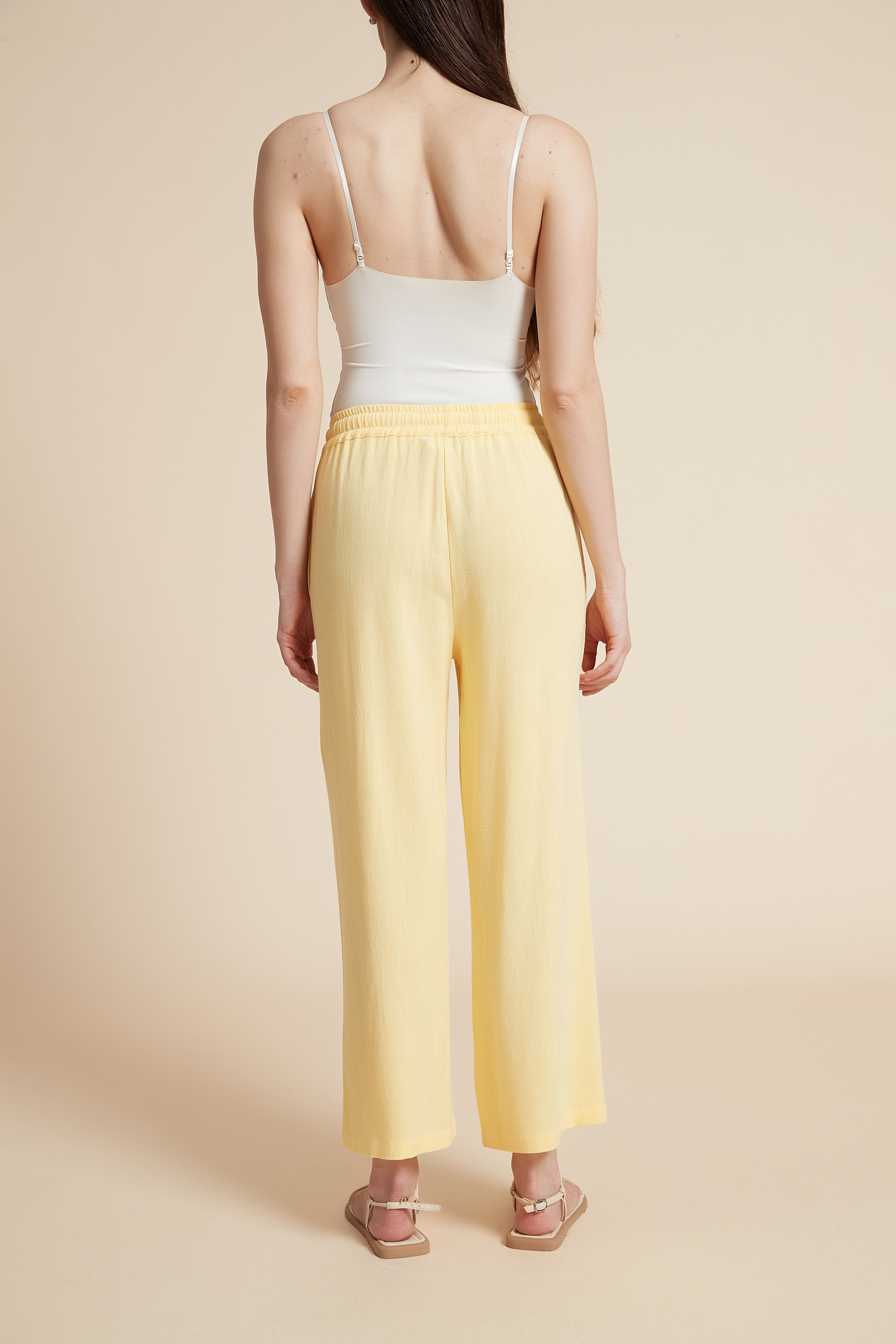 Wide-Leg Drawstring Pants