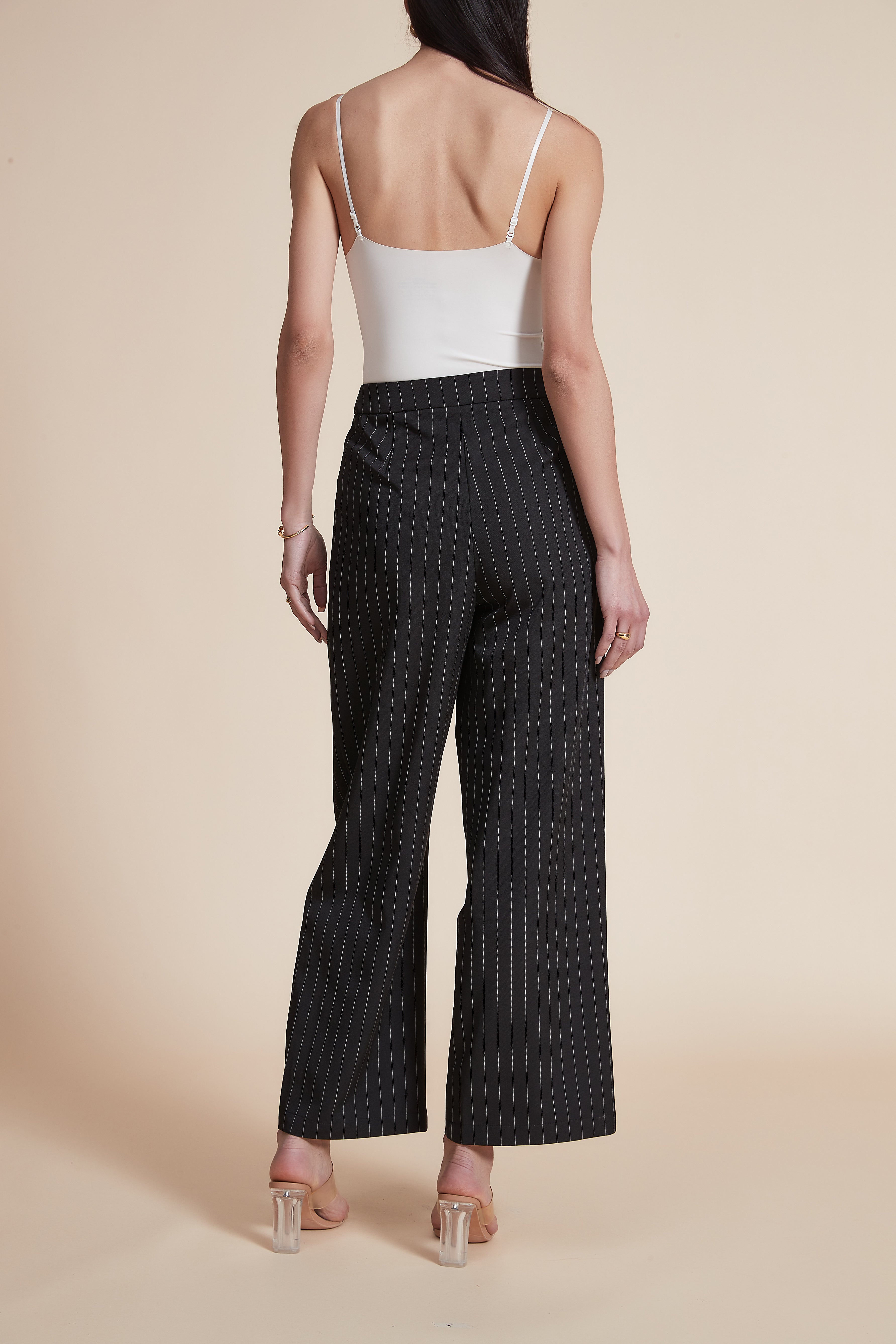 Women’s Long Striped Wide-Leg Trousers