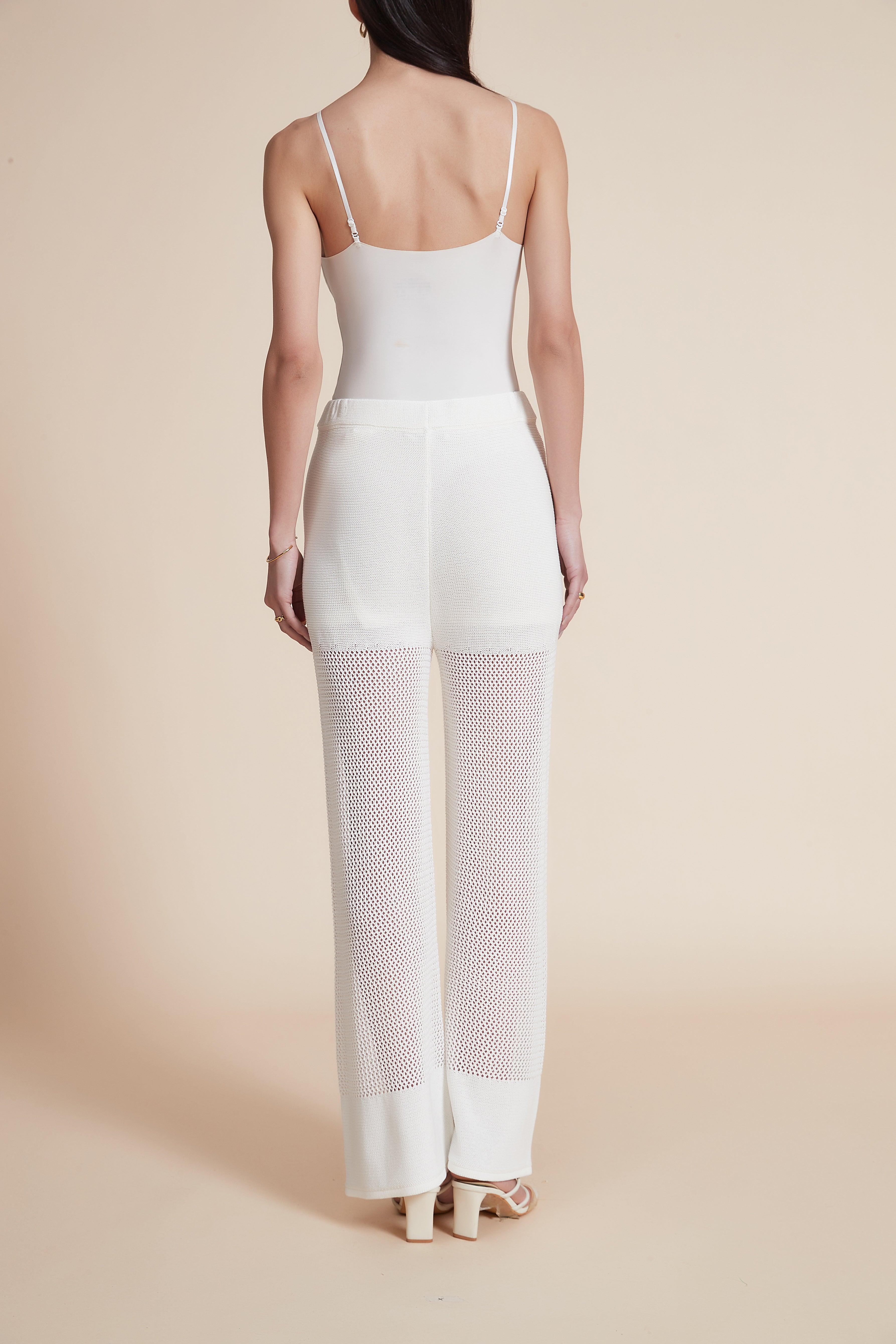 Wide-Leg Mesh Pants