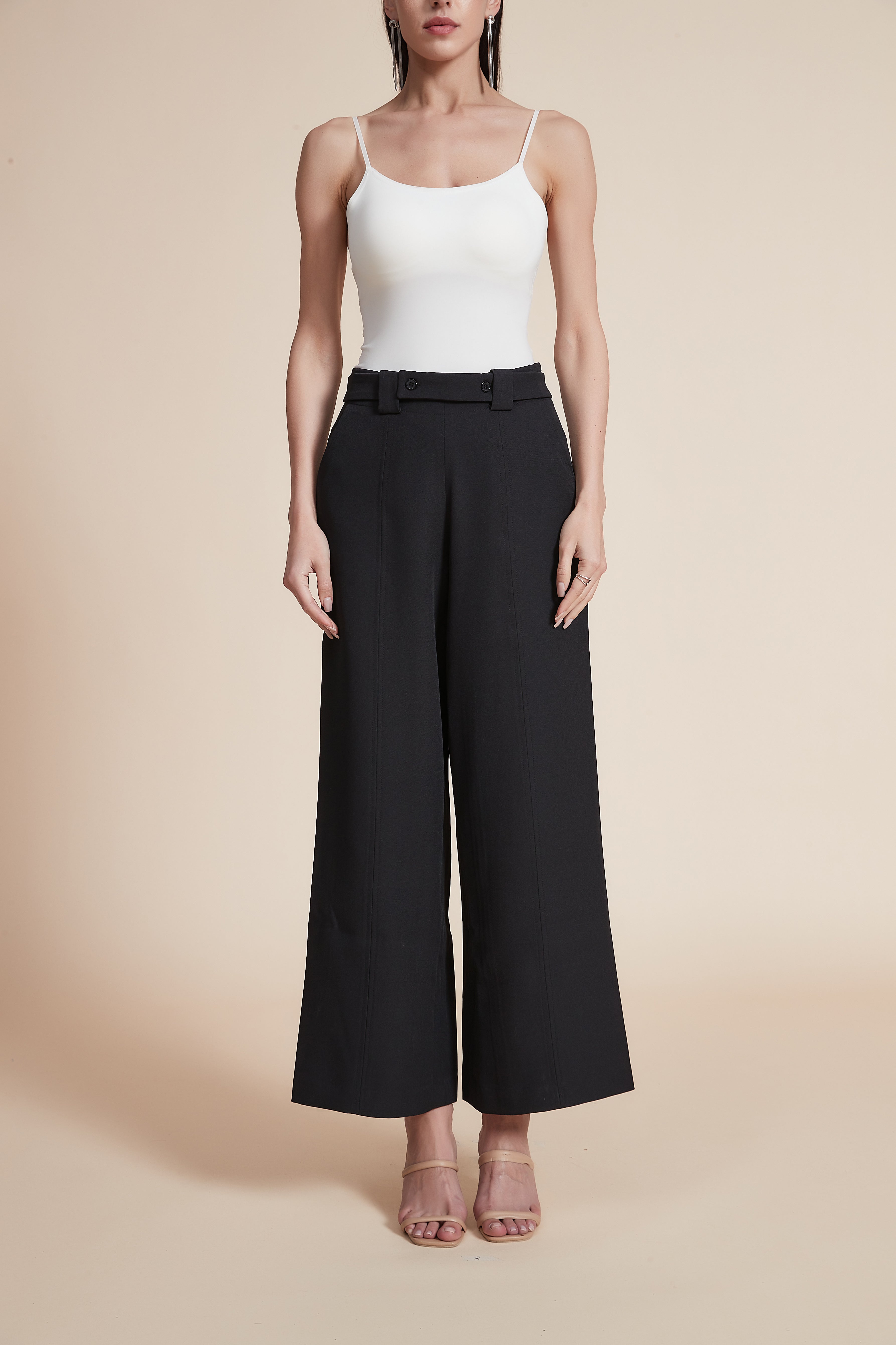 Wide-Leg High-Waisted Trousers