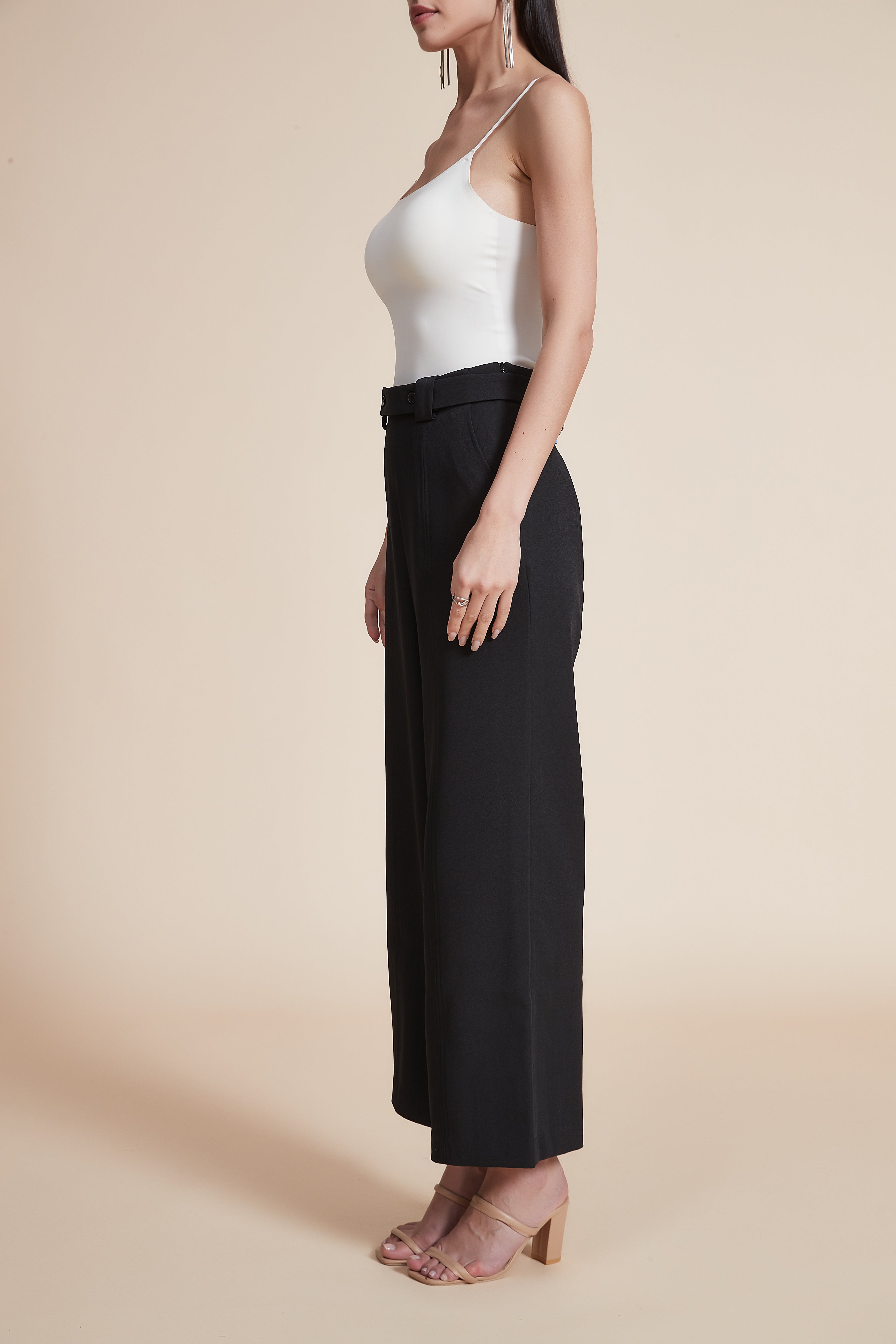 Wide-Leg High-Waisted Trousers