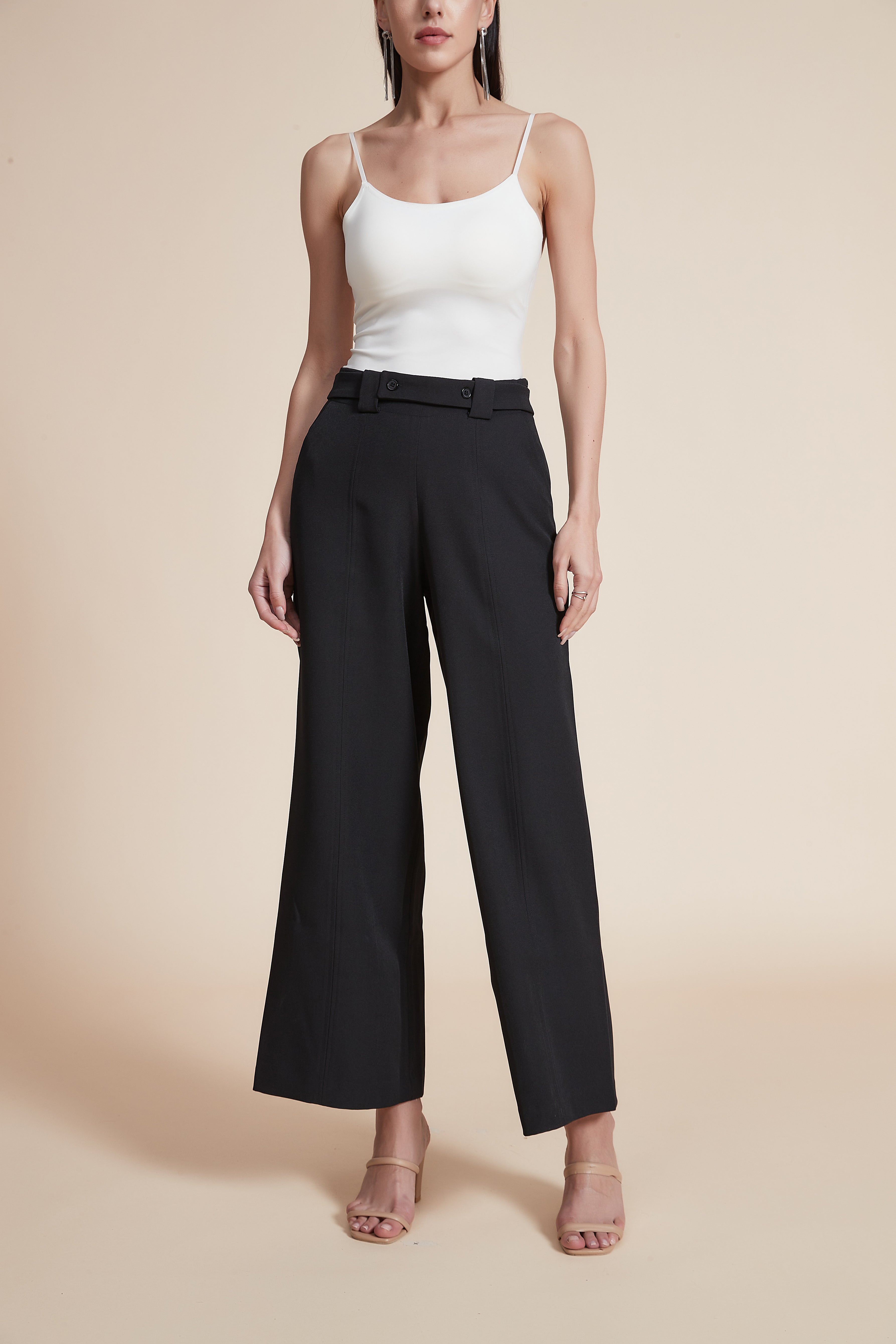 Wide-Leg High-Waisted Trousers