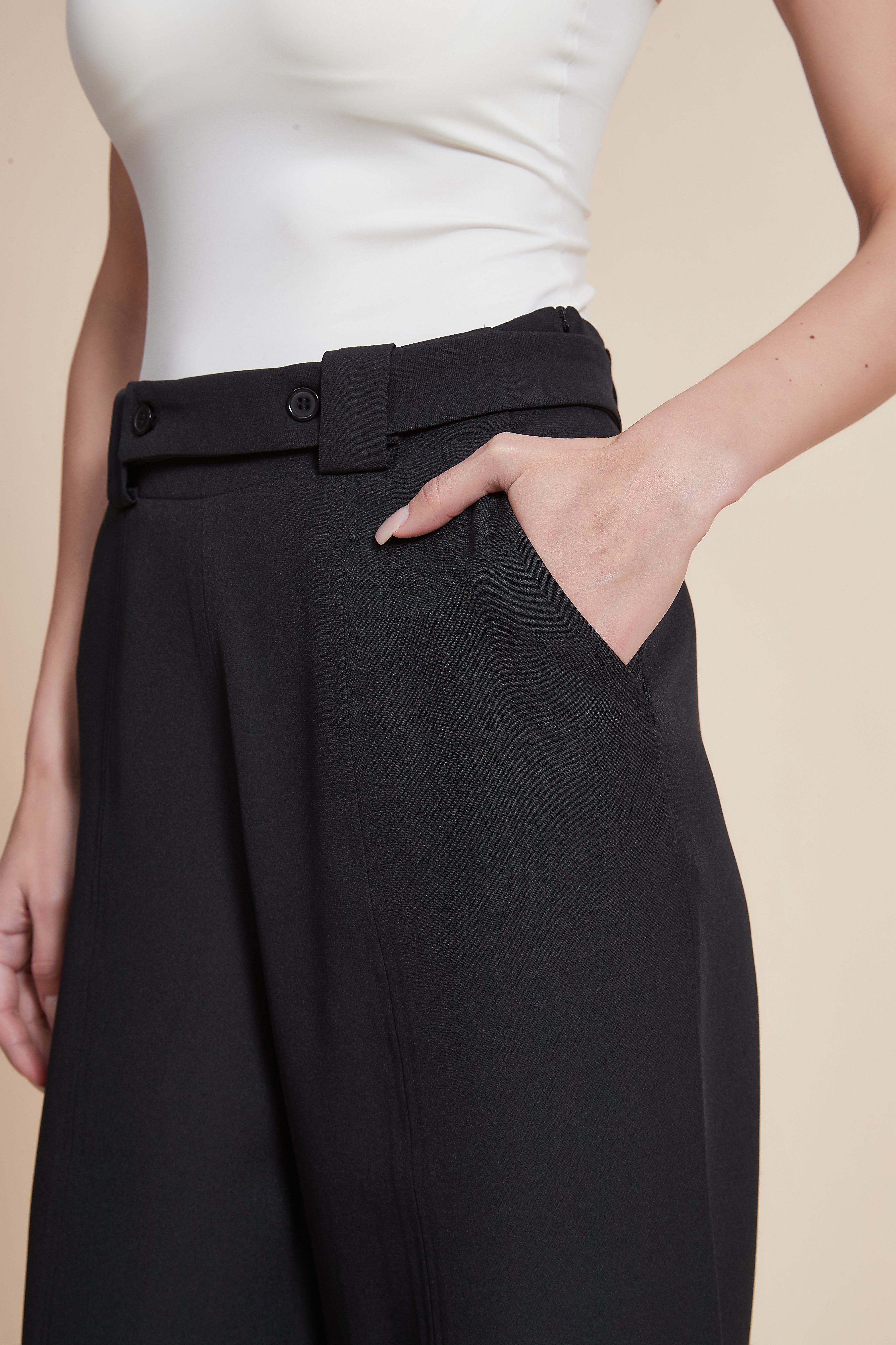 Wide-Leg High-Waisted Trousers