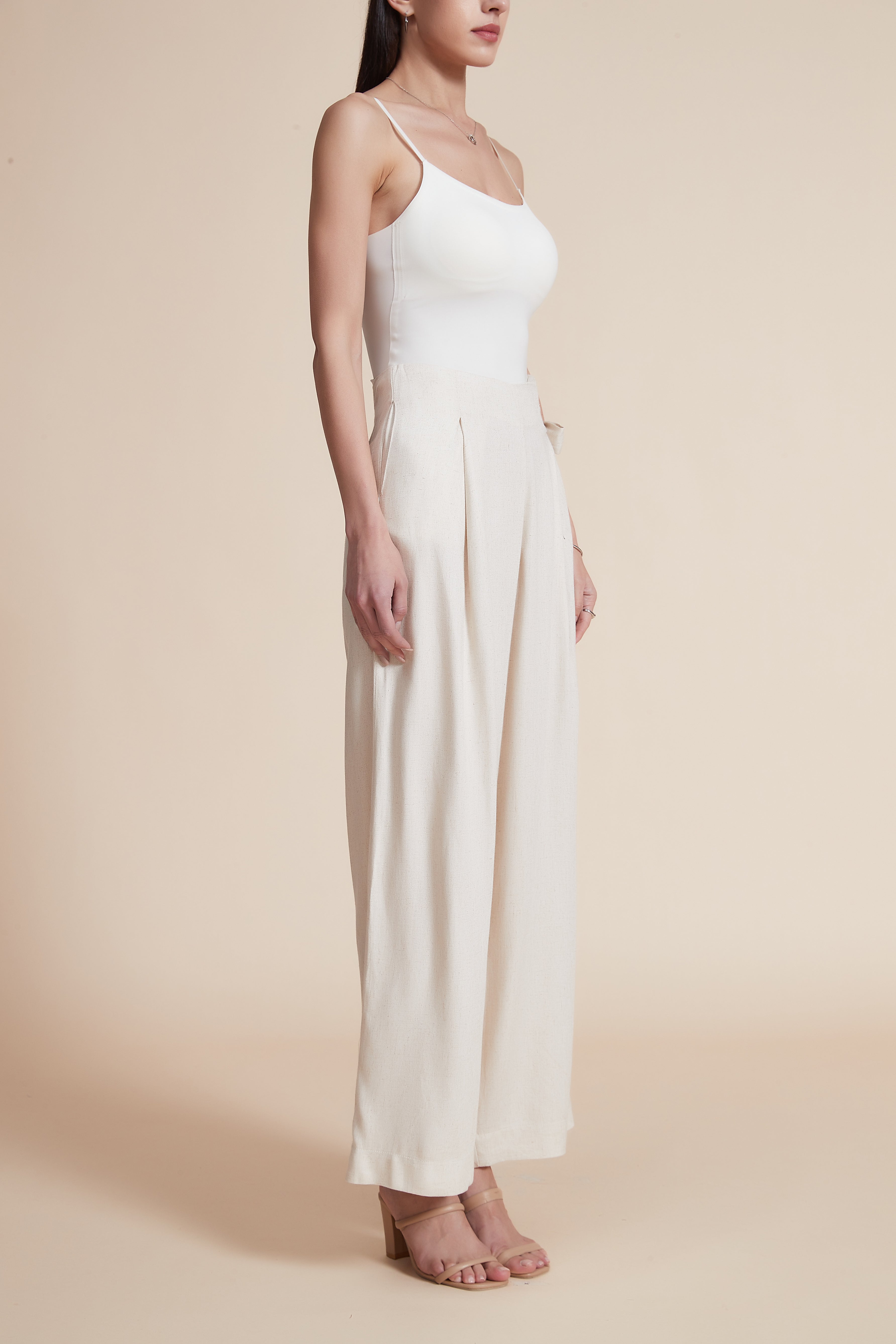 Wide-Leg Ruffled Long Pants