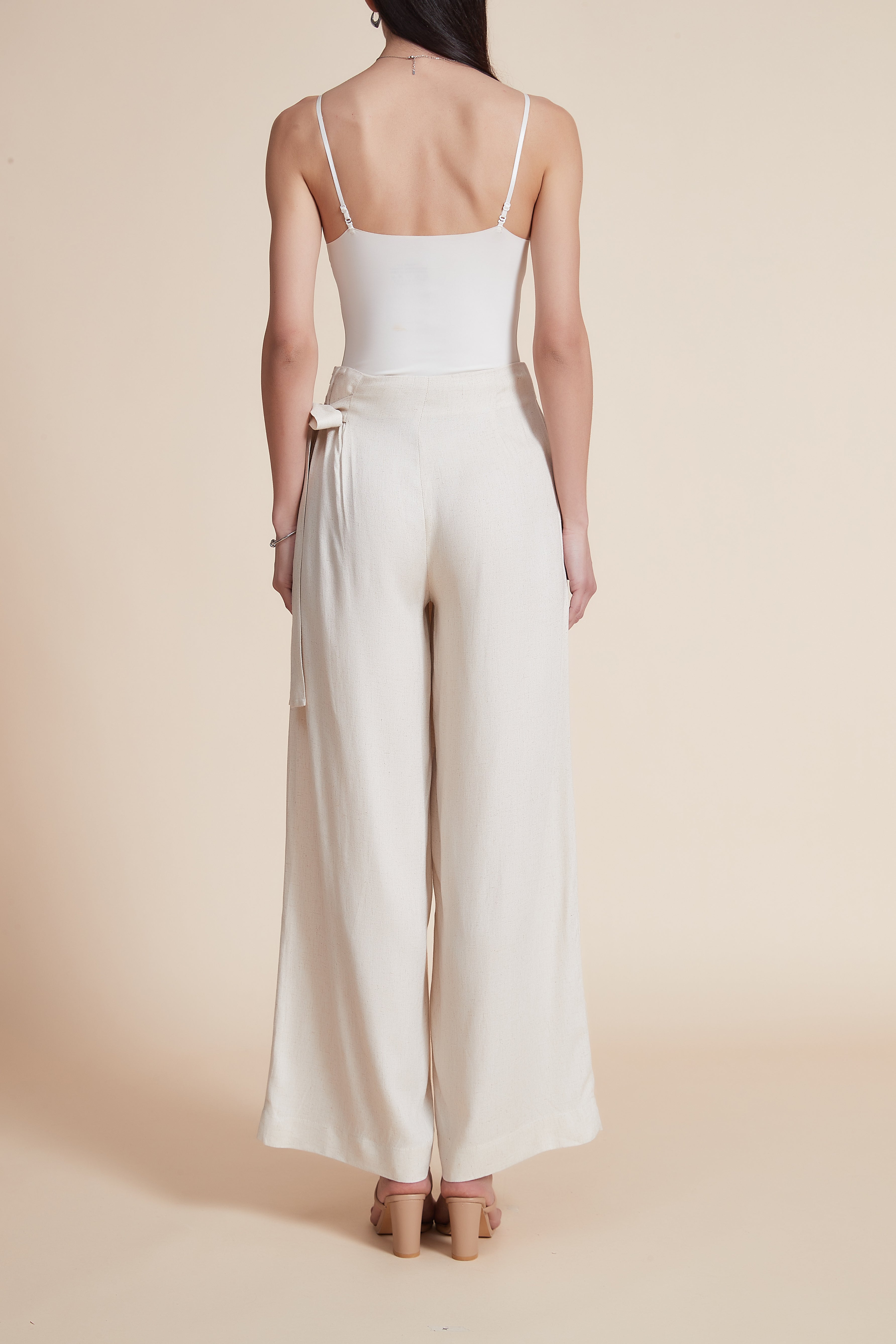 Wide-Leg Ruffled Long Pants