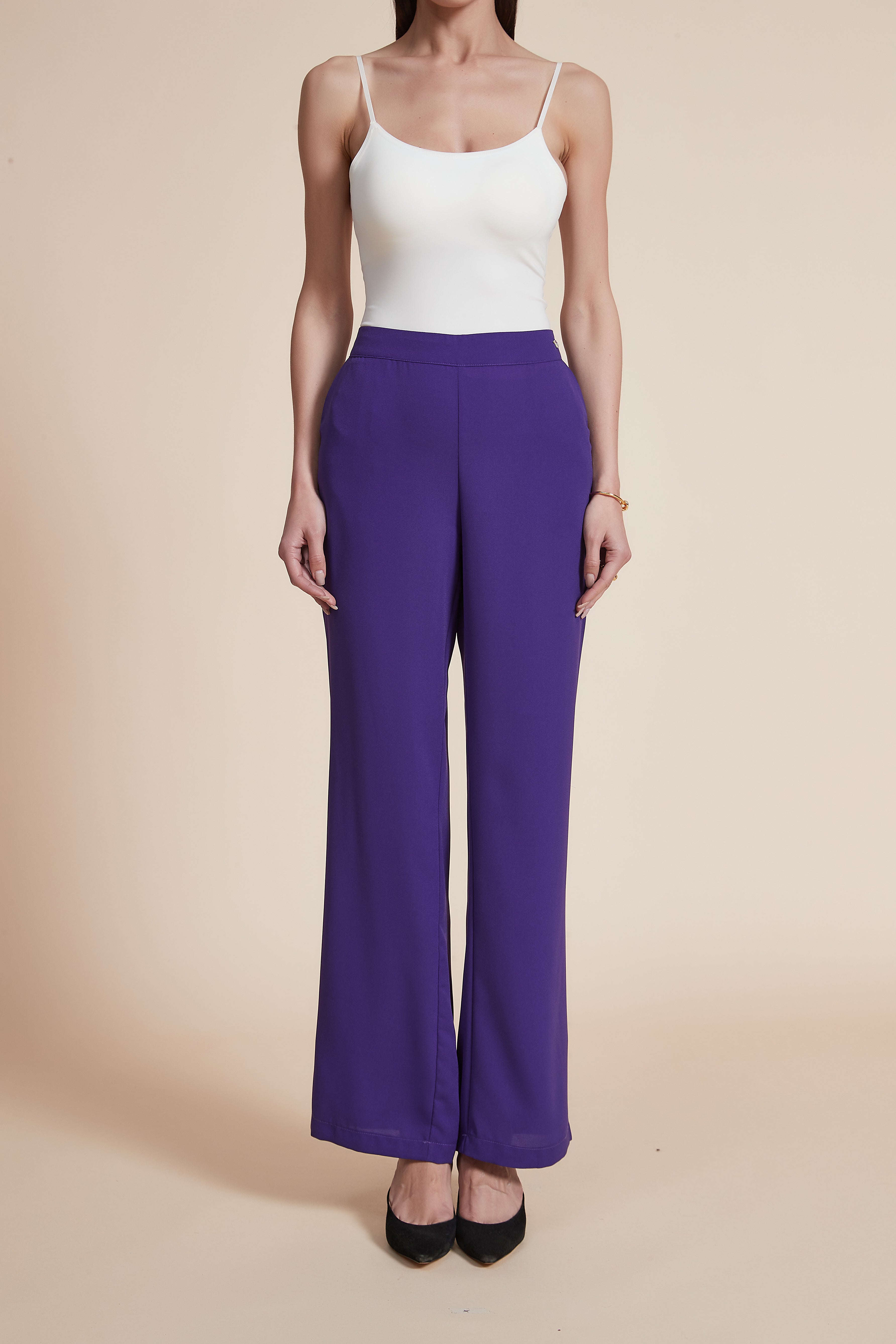 High-Waisted Straight-Leg Trousers
