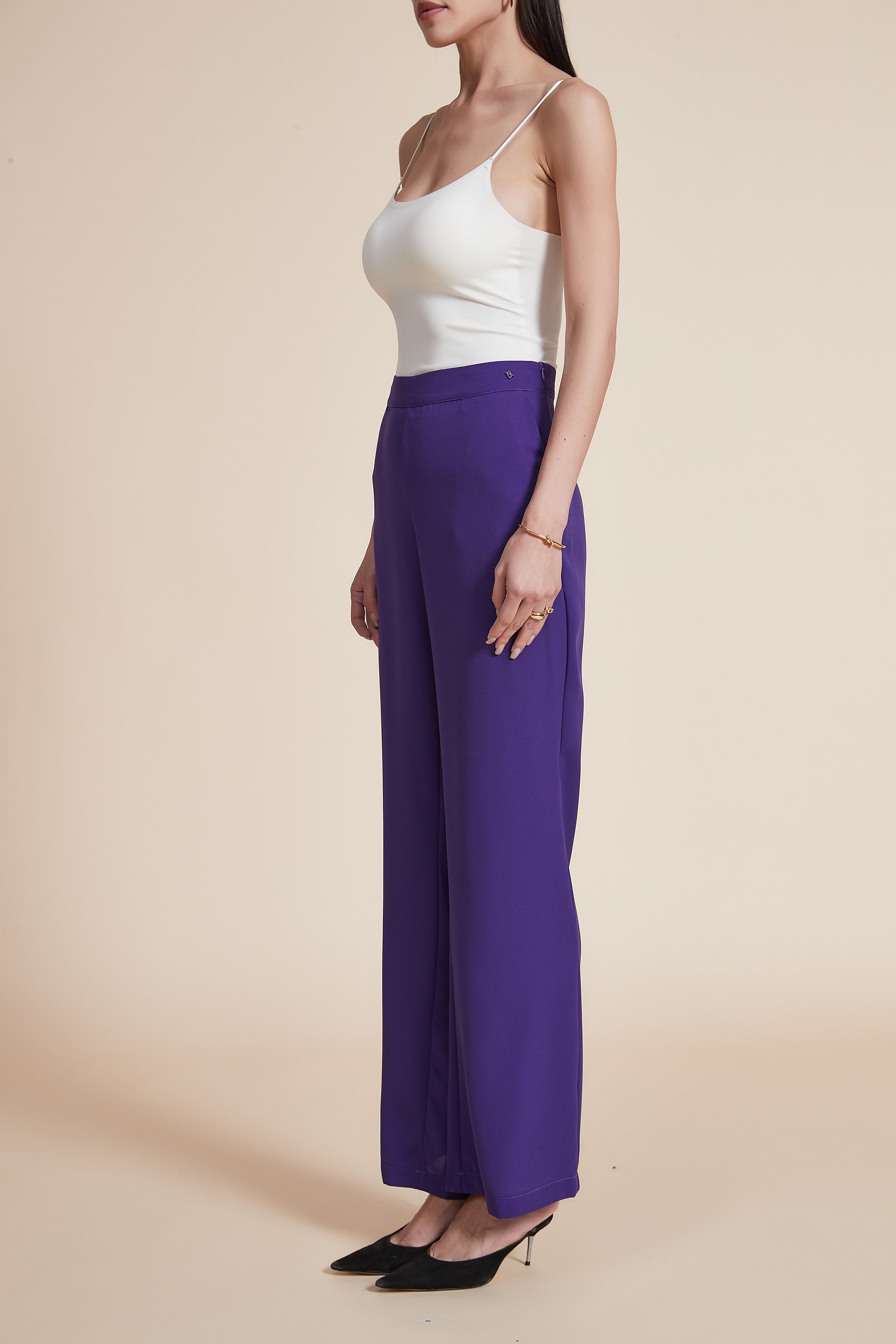High-Waisted Straight-Leg Trousers