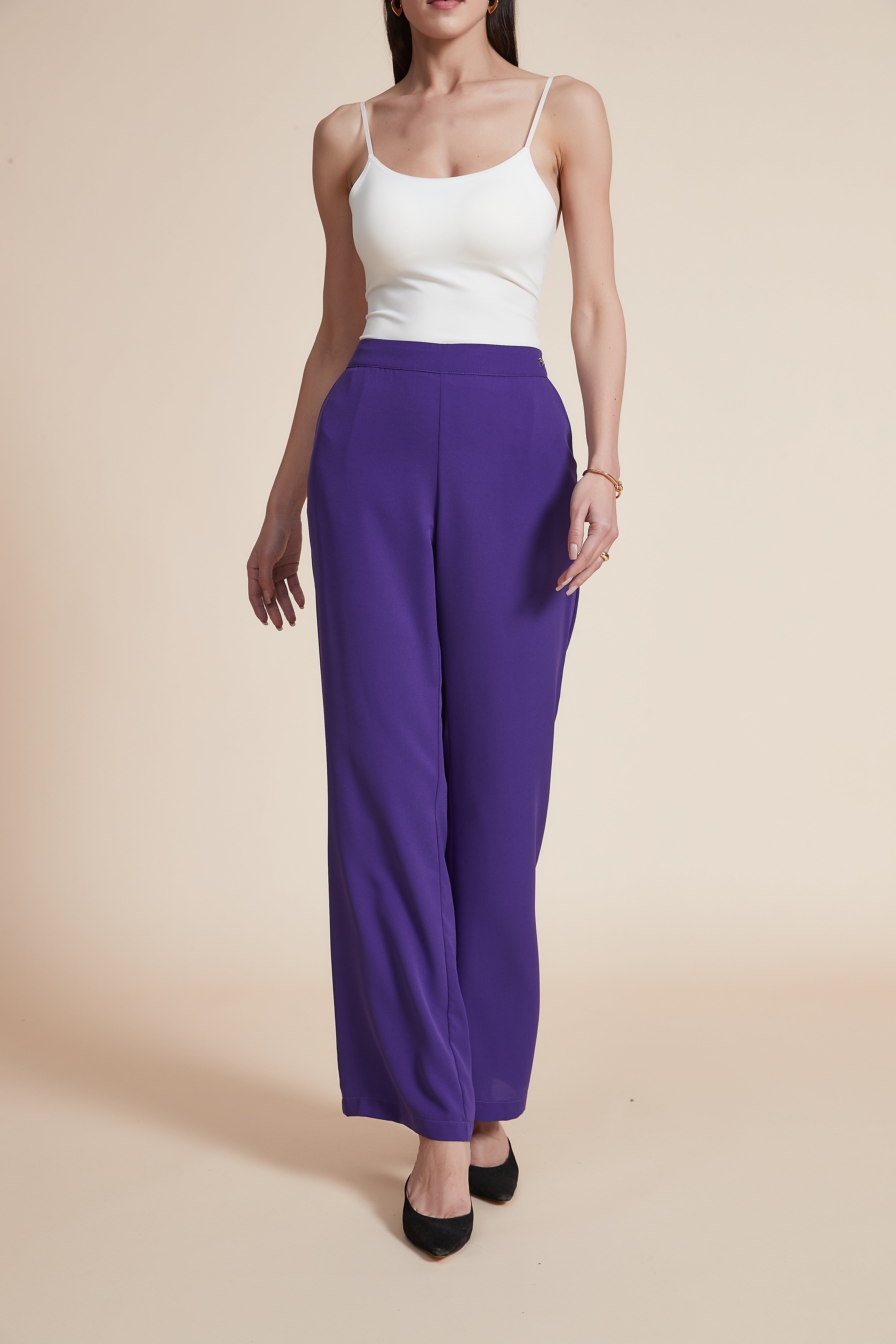 High-Waisted Straight-Leg Trousers