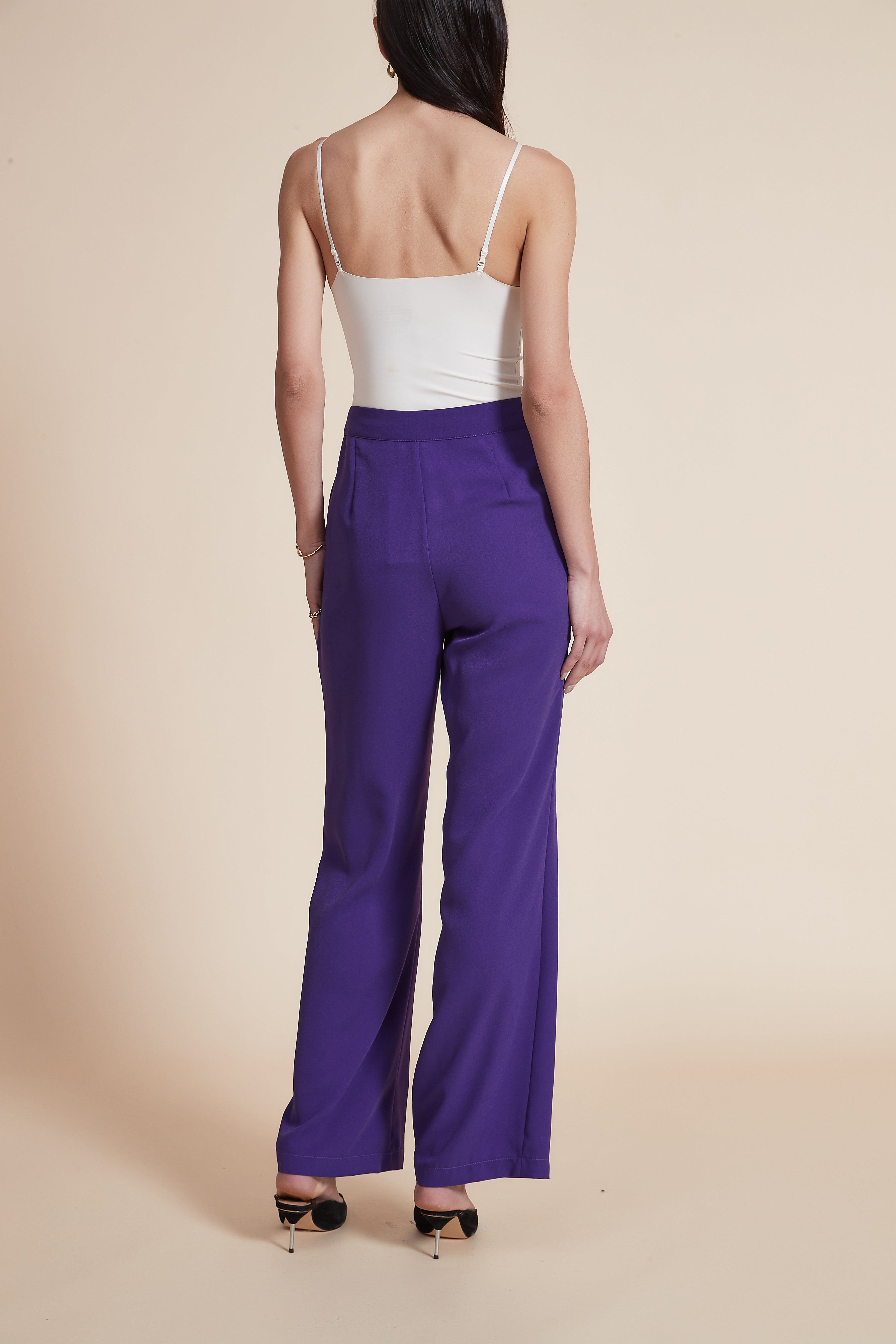 High-Waisted Straight-Leg Trousers