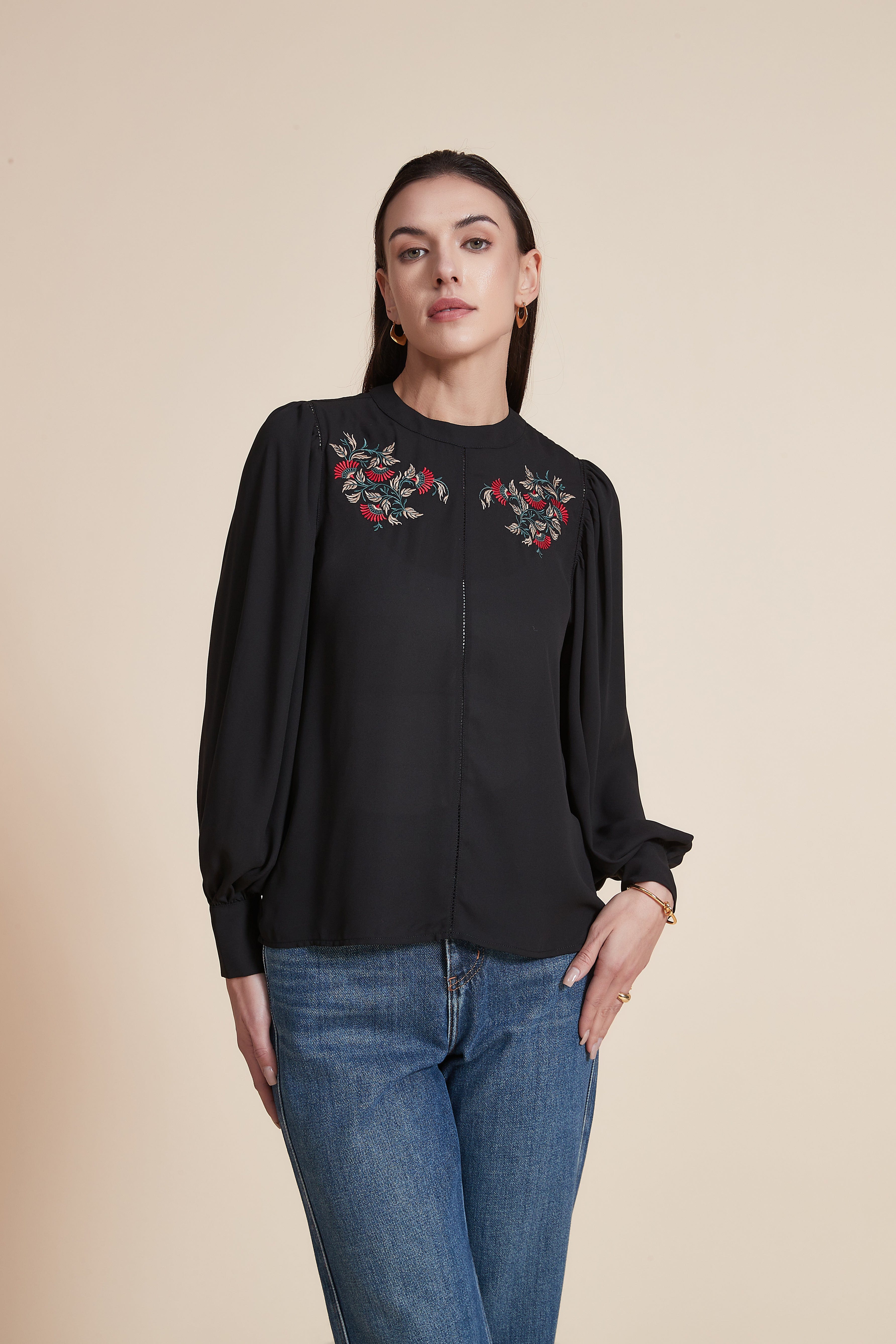 Long Sleeve Loose Crop Top
