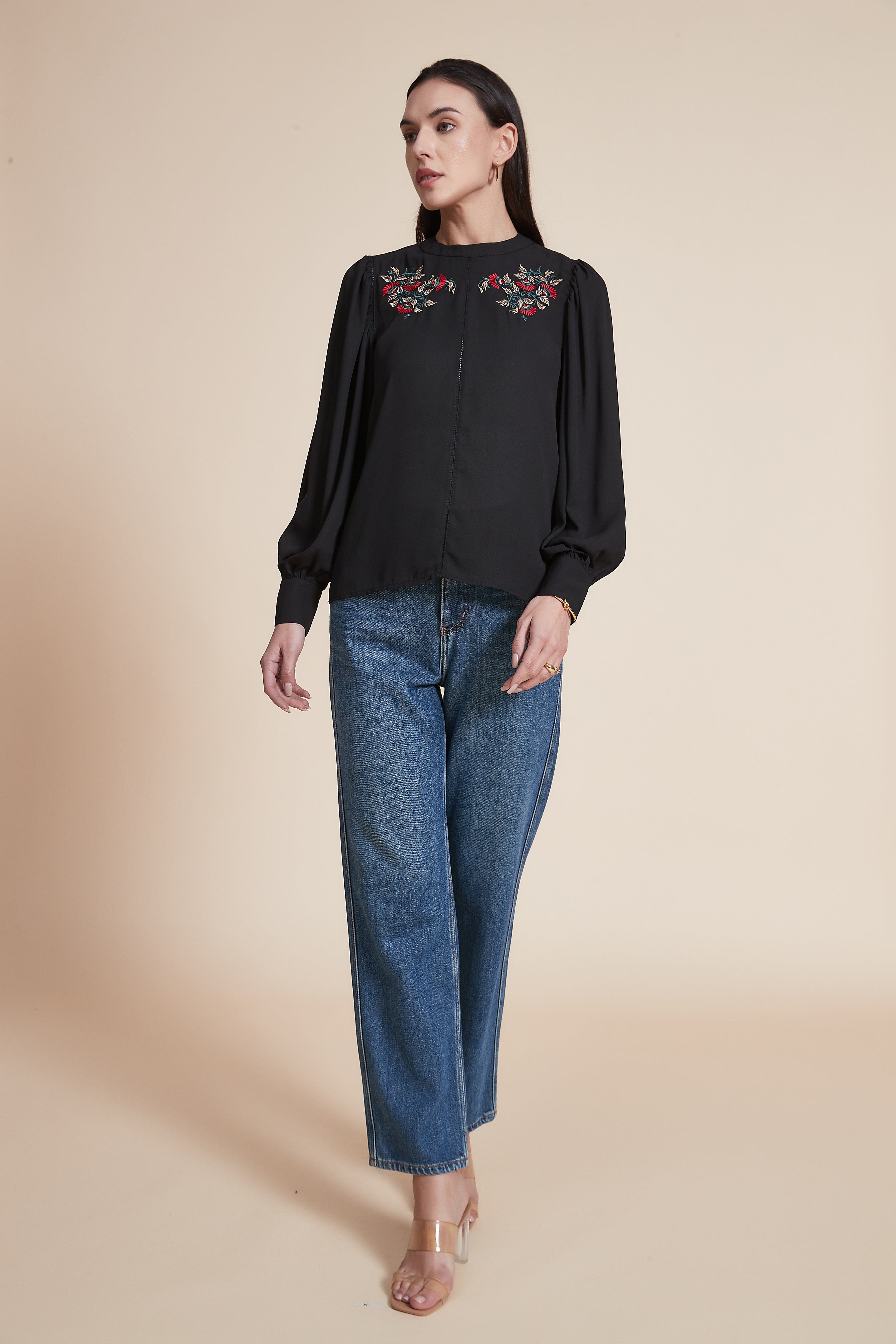 Long Sleeve Loose Crop Top
