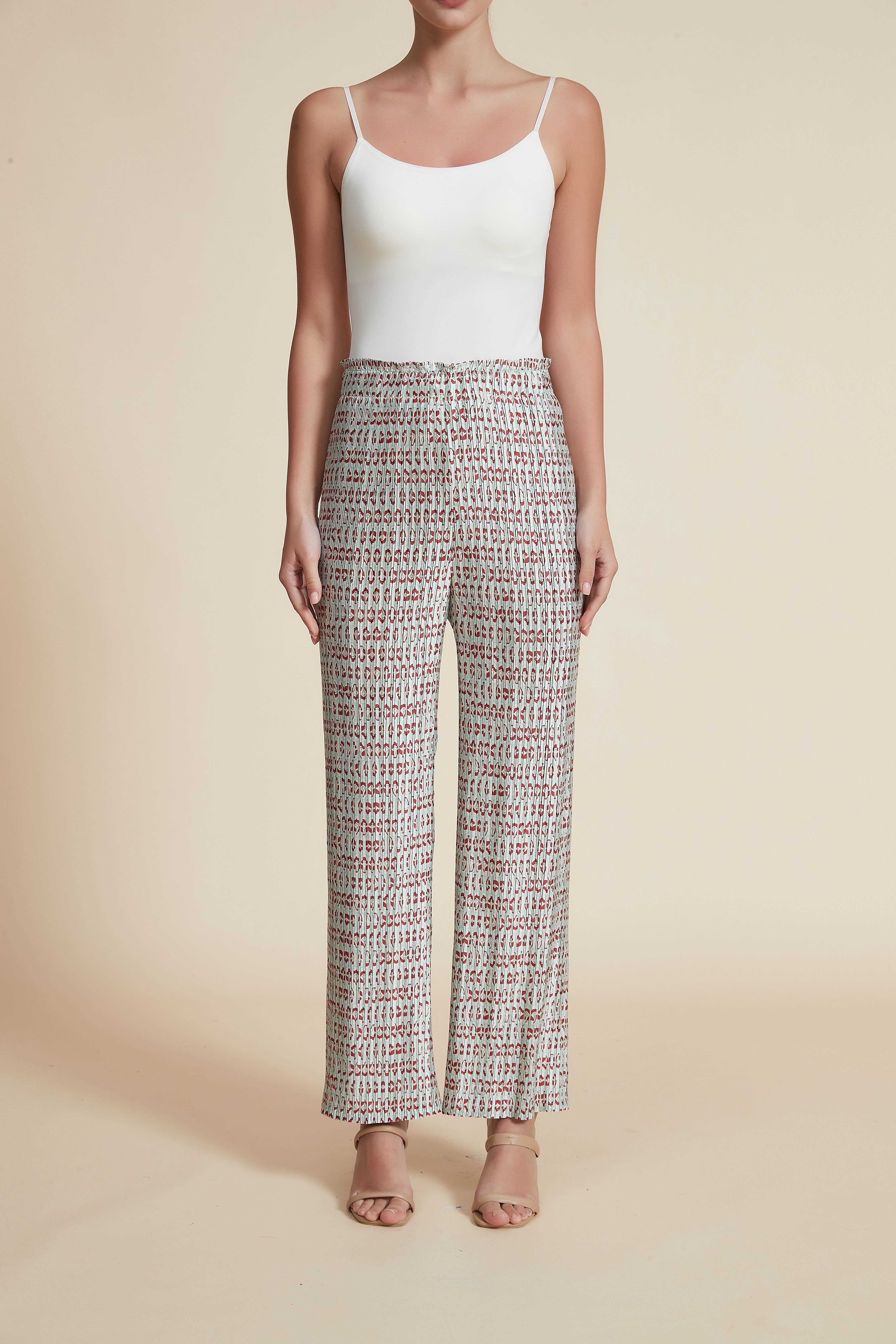Wide-Leg Printed Trousers