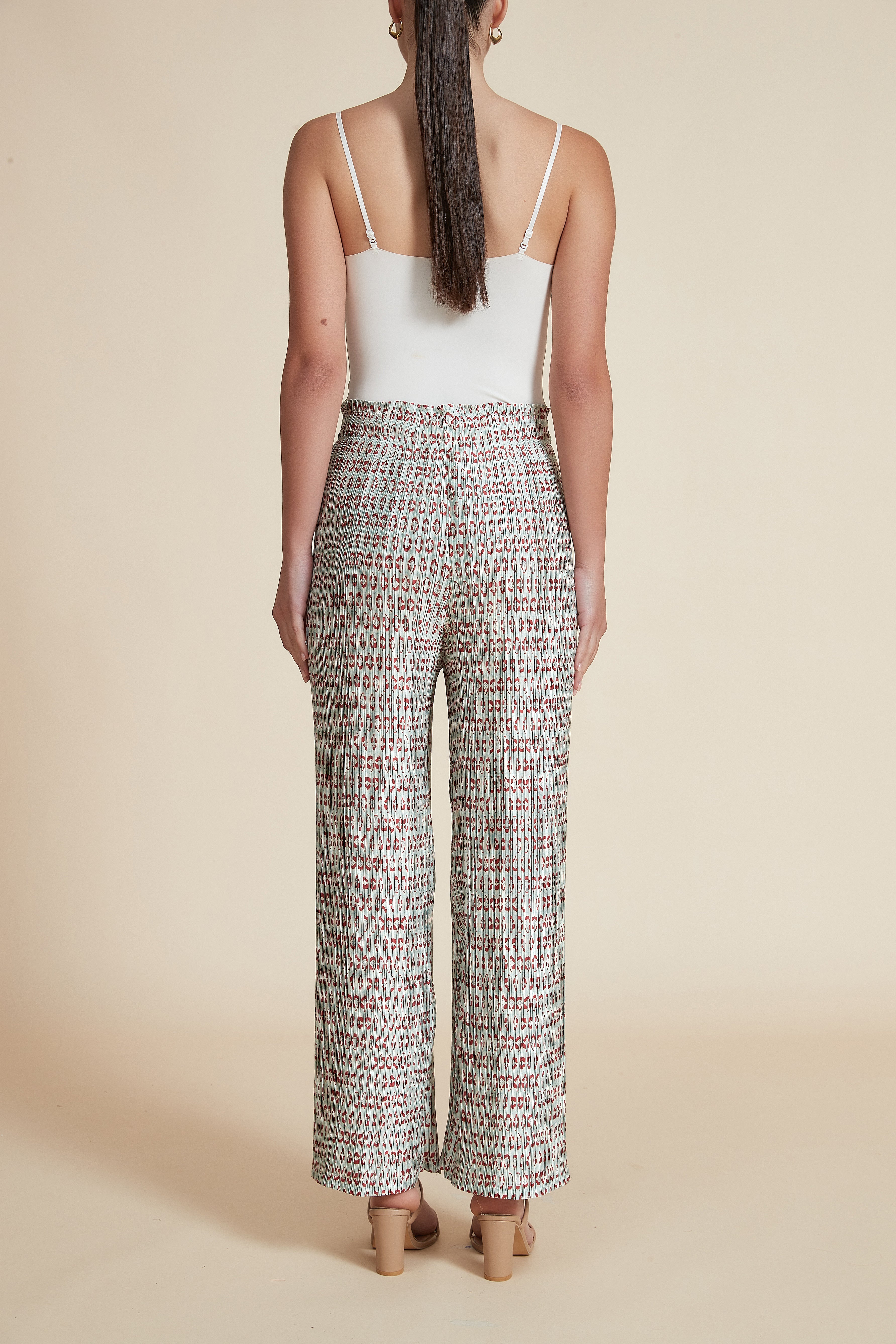 Wide-Leg Printed Trousers