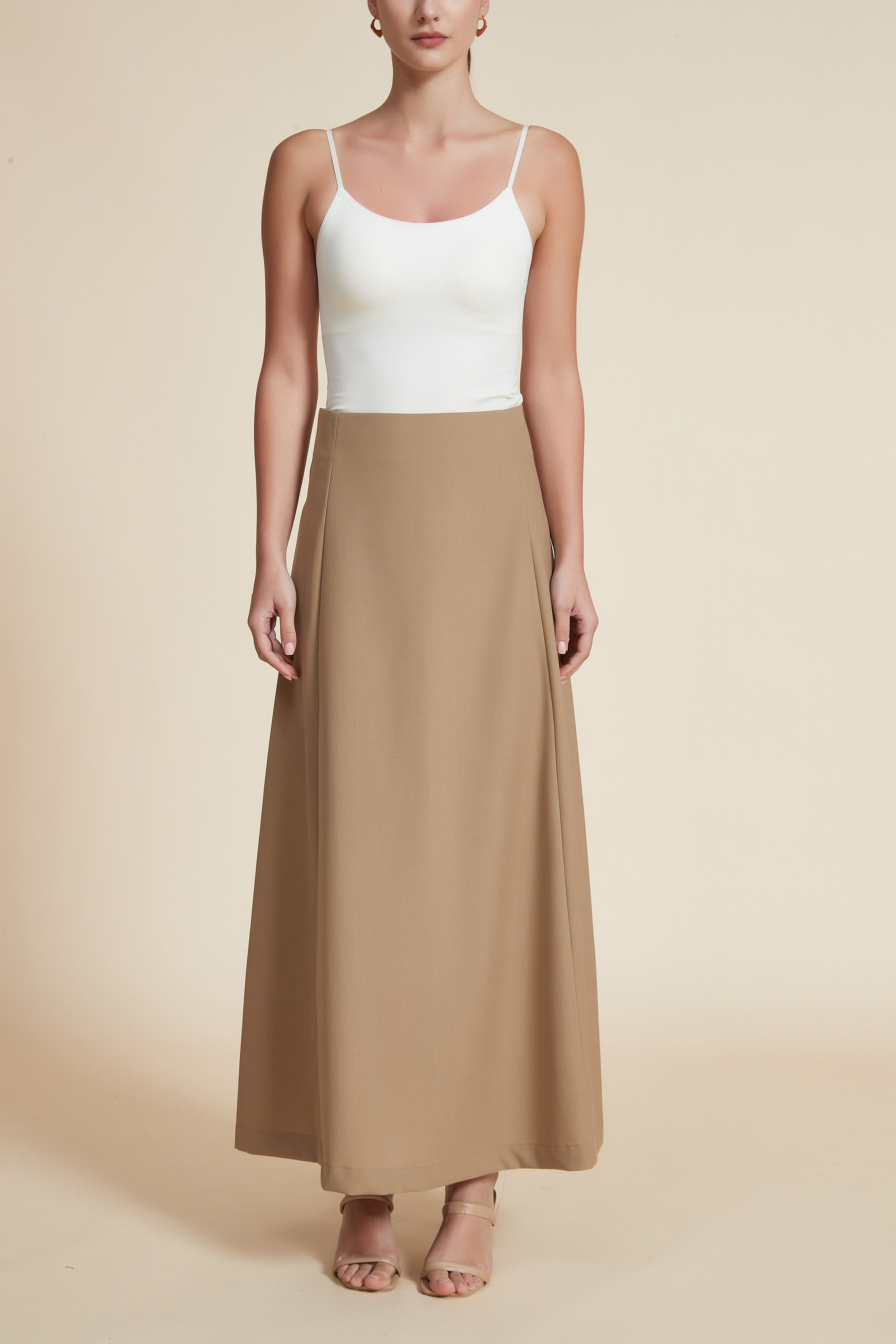 Plain Wide Cut Maxi Skirt