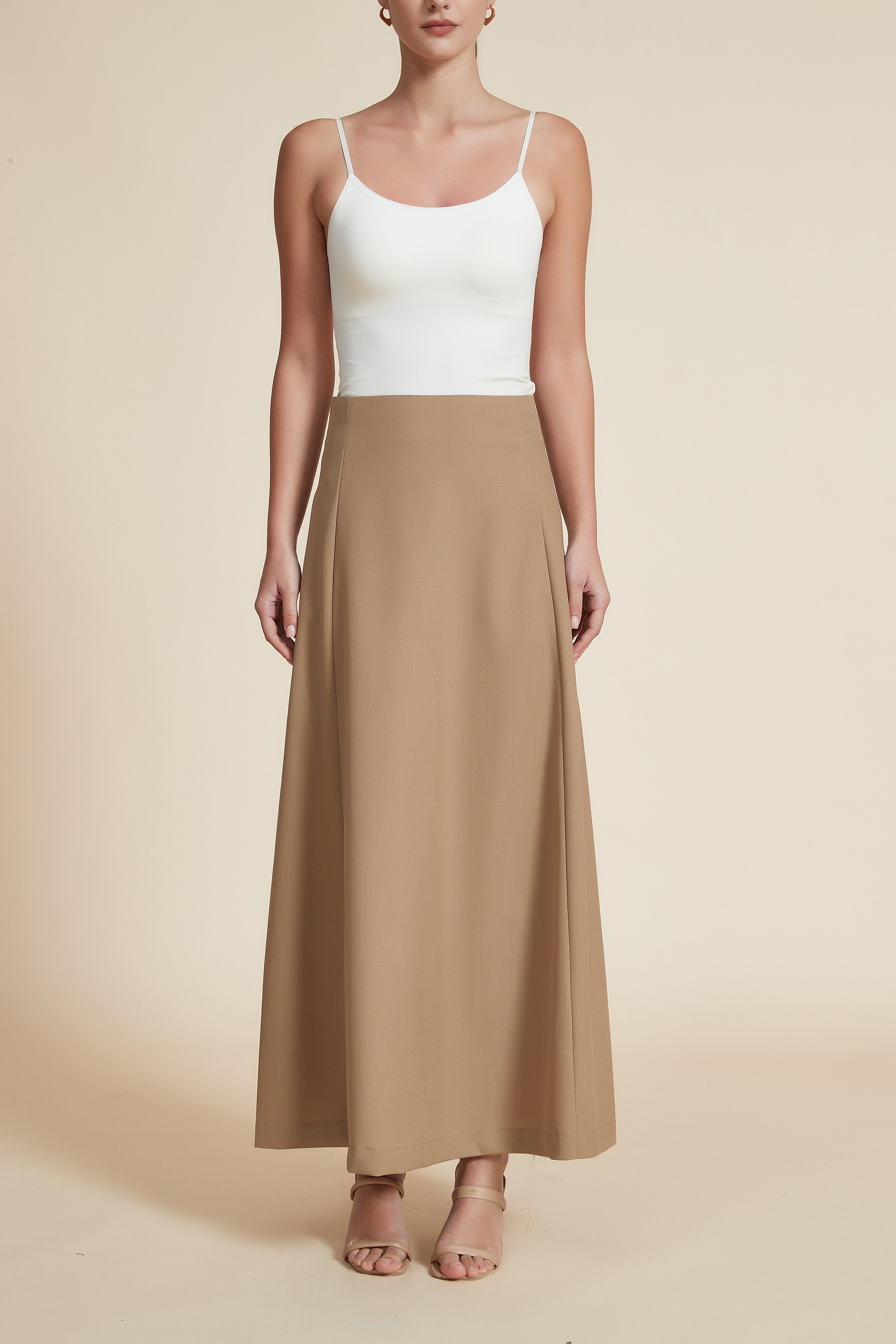Plain Wide Cut Maxi Skirt