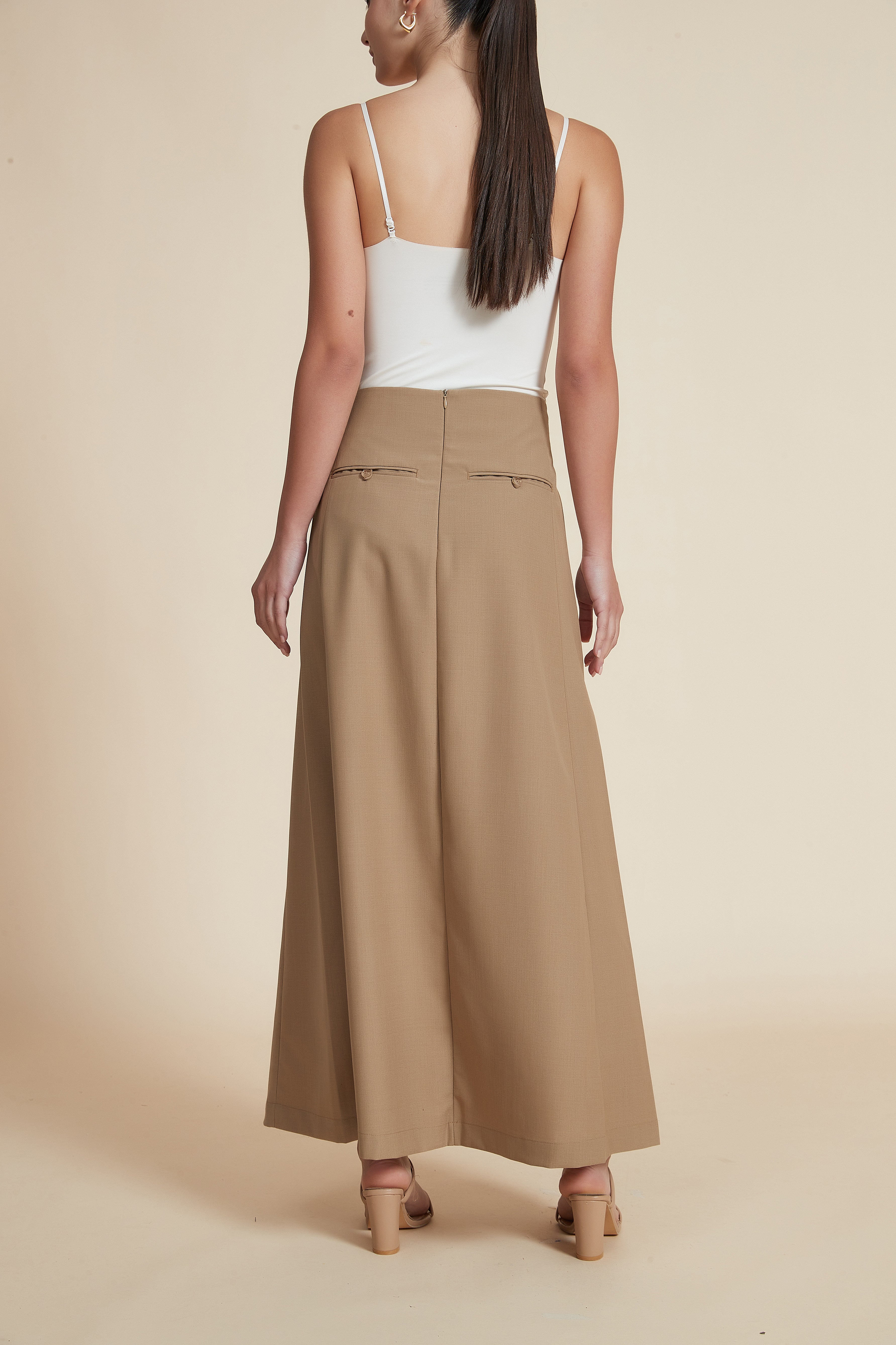Plain Wide Cut Maxi Skirt