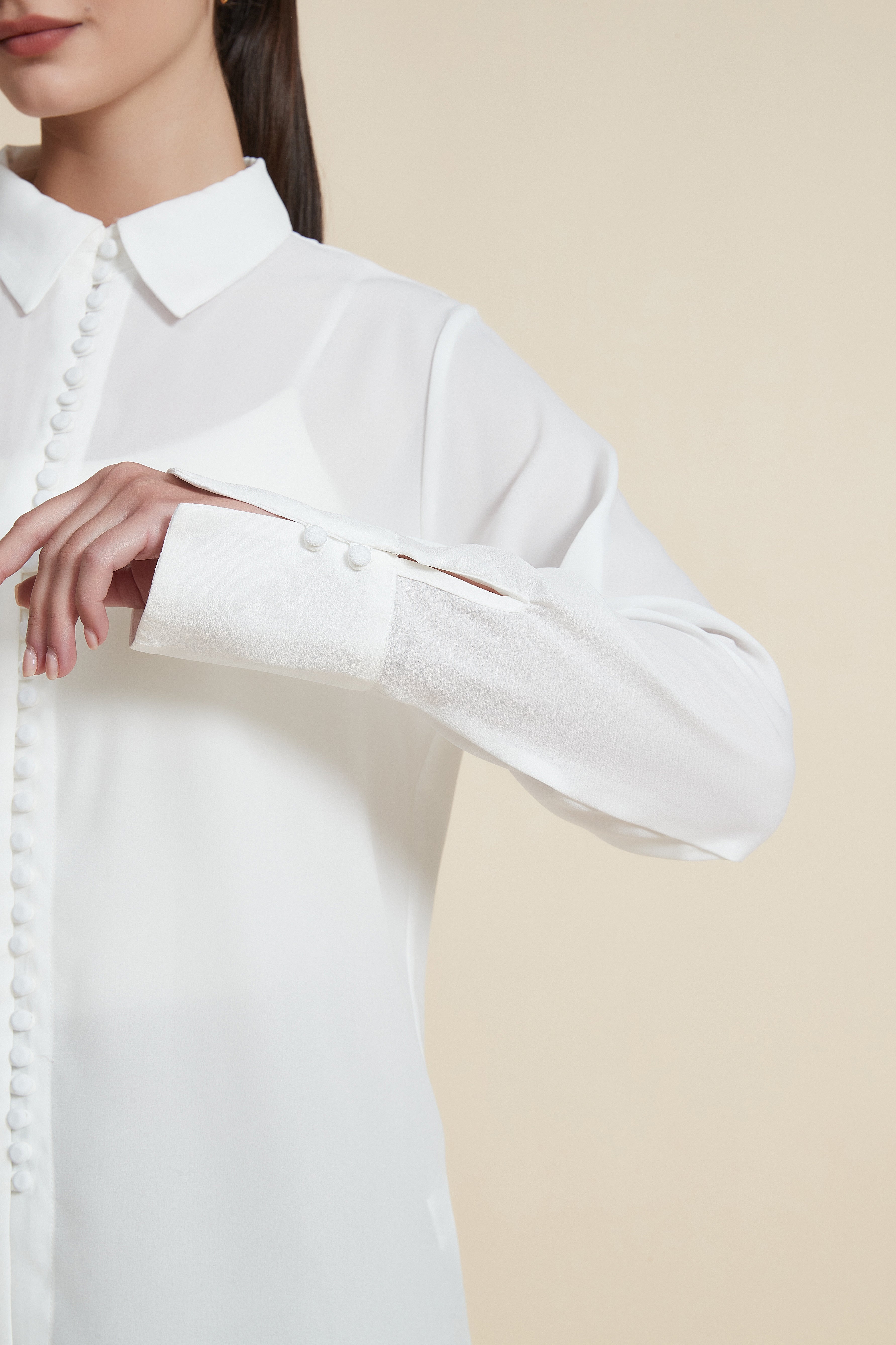 Plain Long Sleeve Blouse