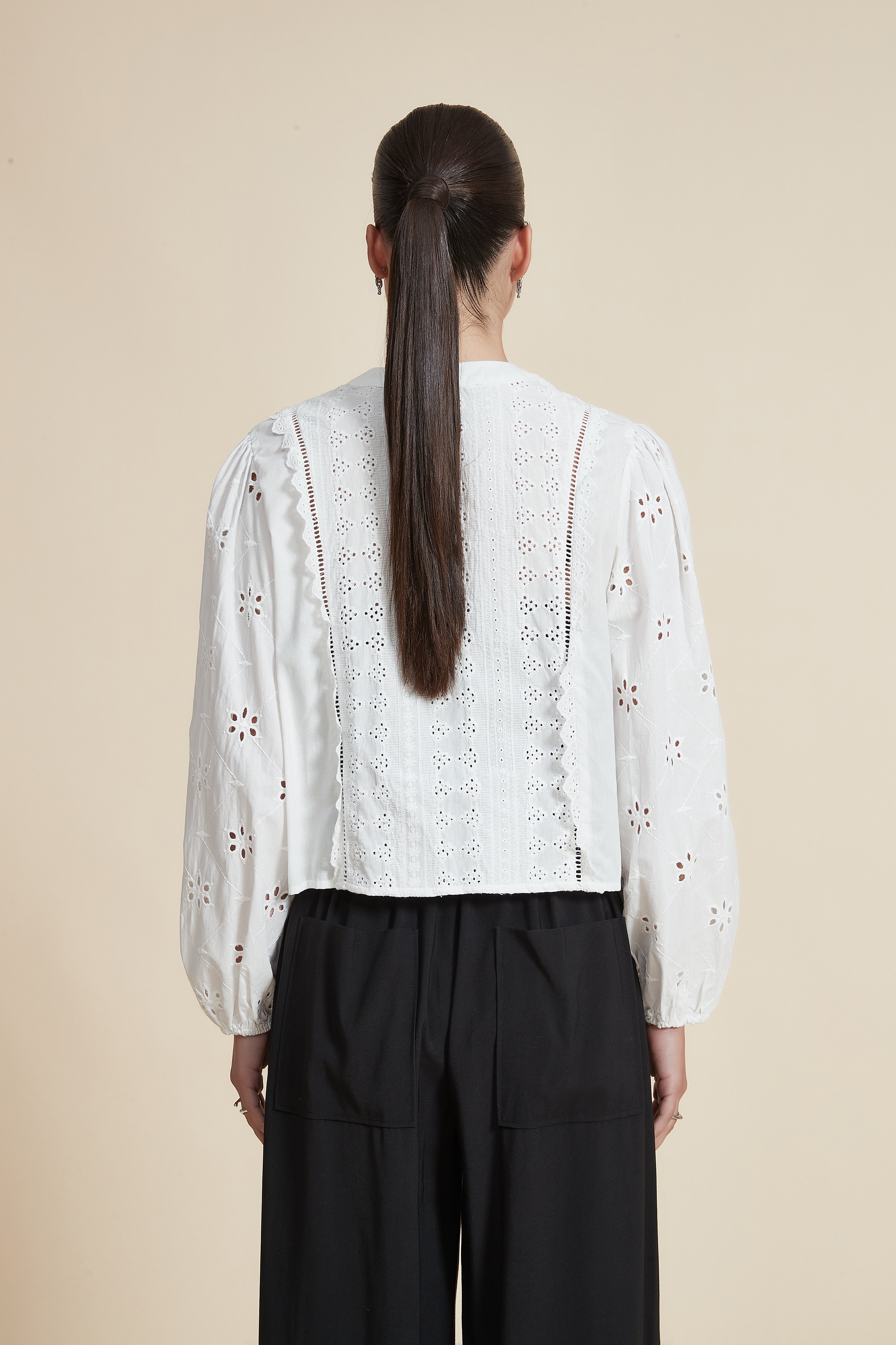 Embroidered Long Sleeve Blouse