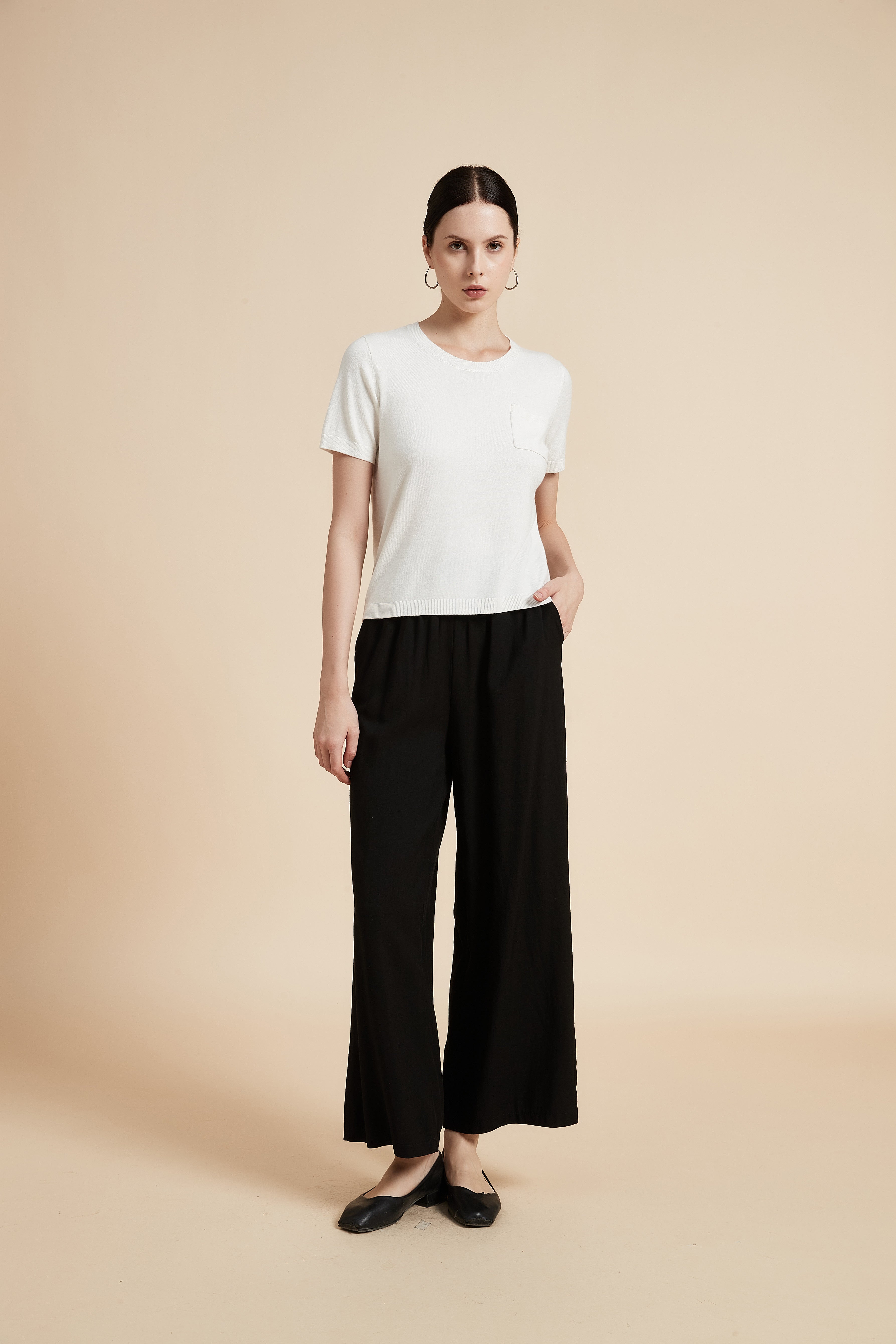 Wide Leg Solid Pants