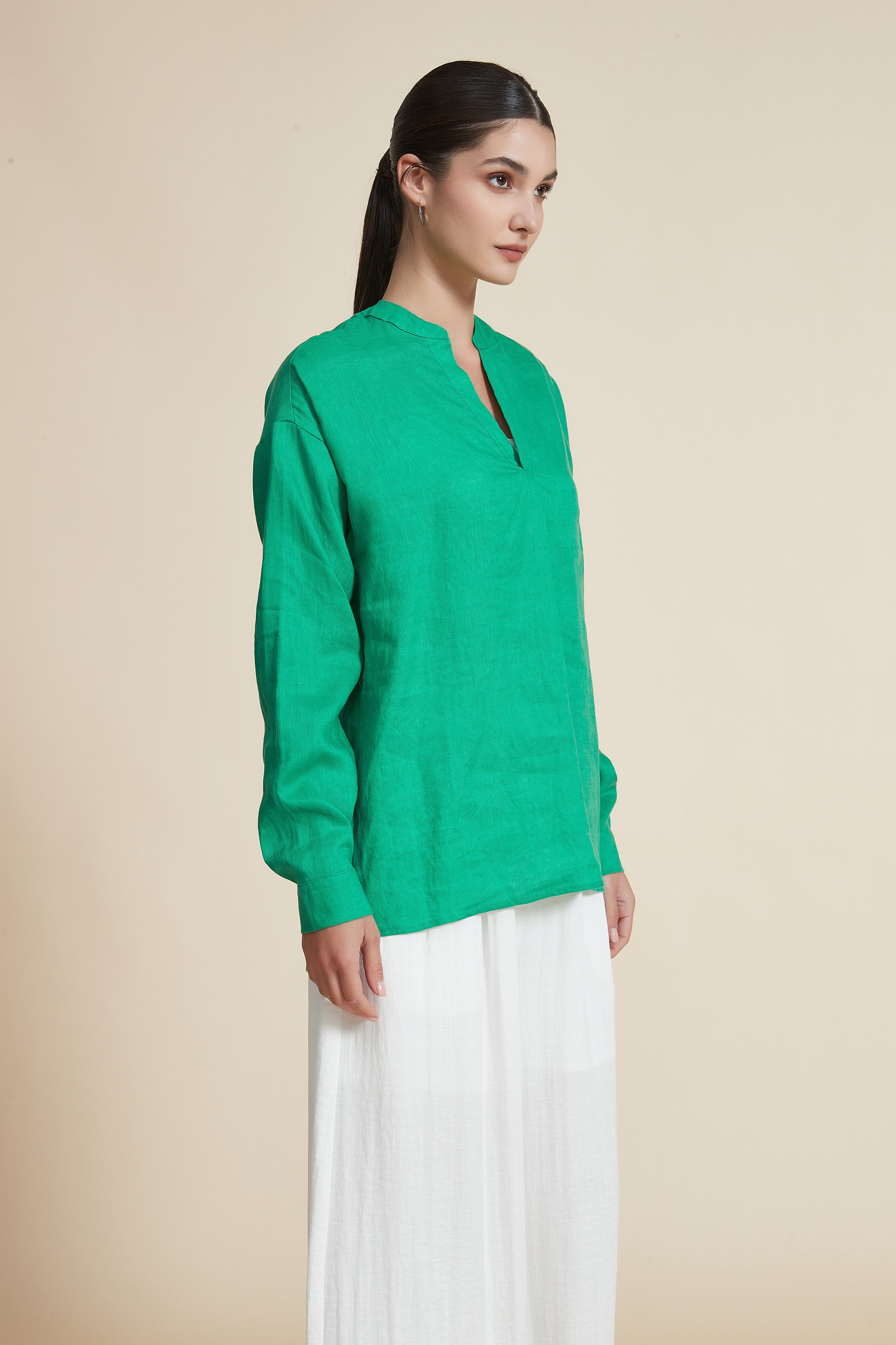 Long Sleeve V-Neck Blouse