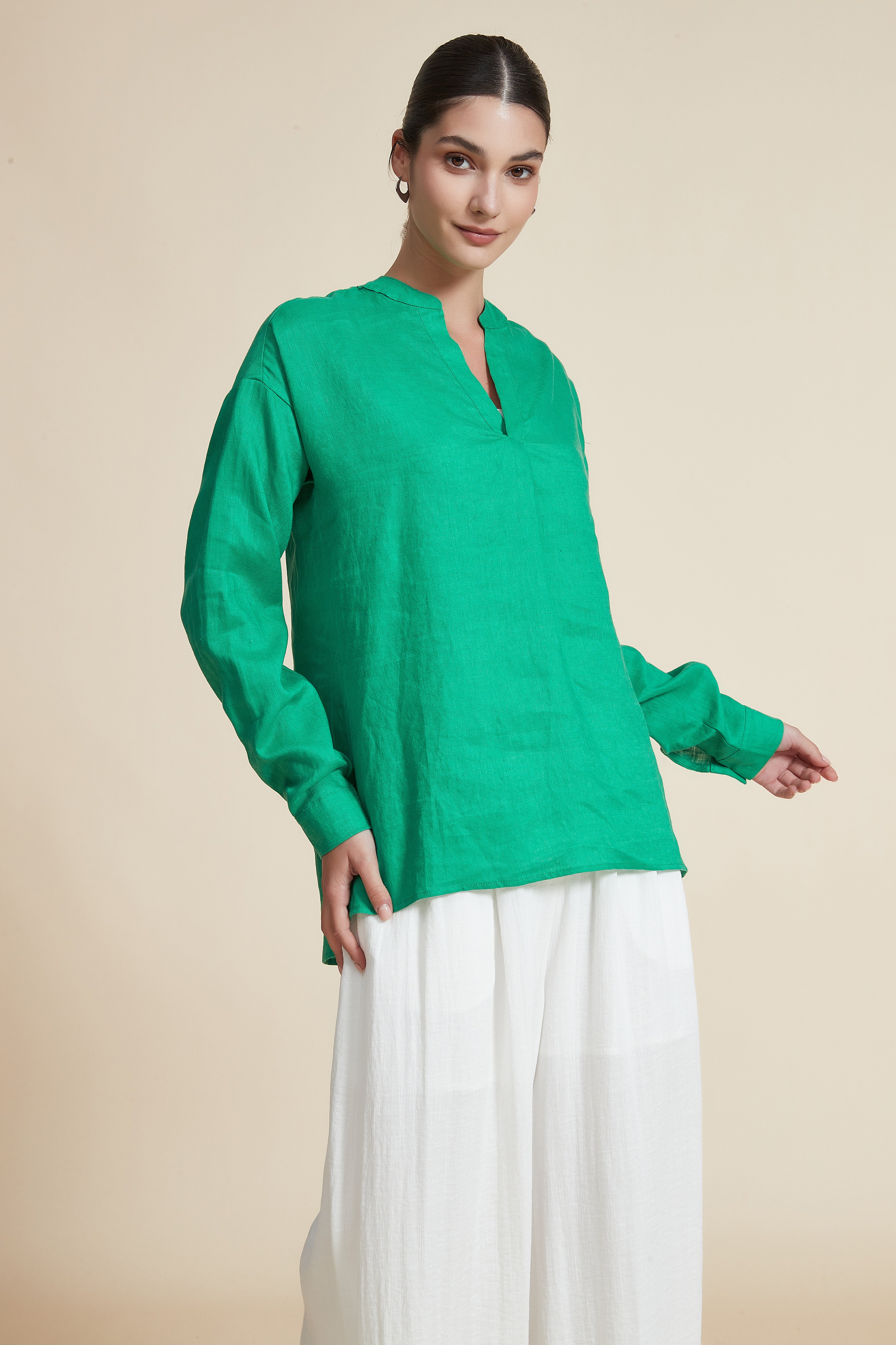 Long Sleeve V-Neck Blouse