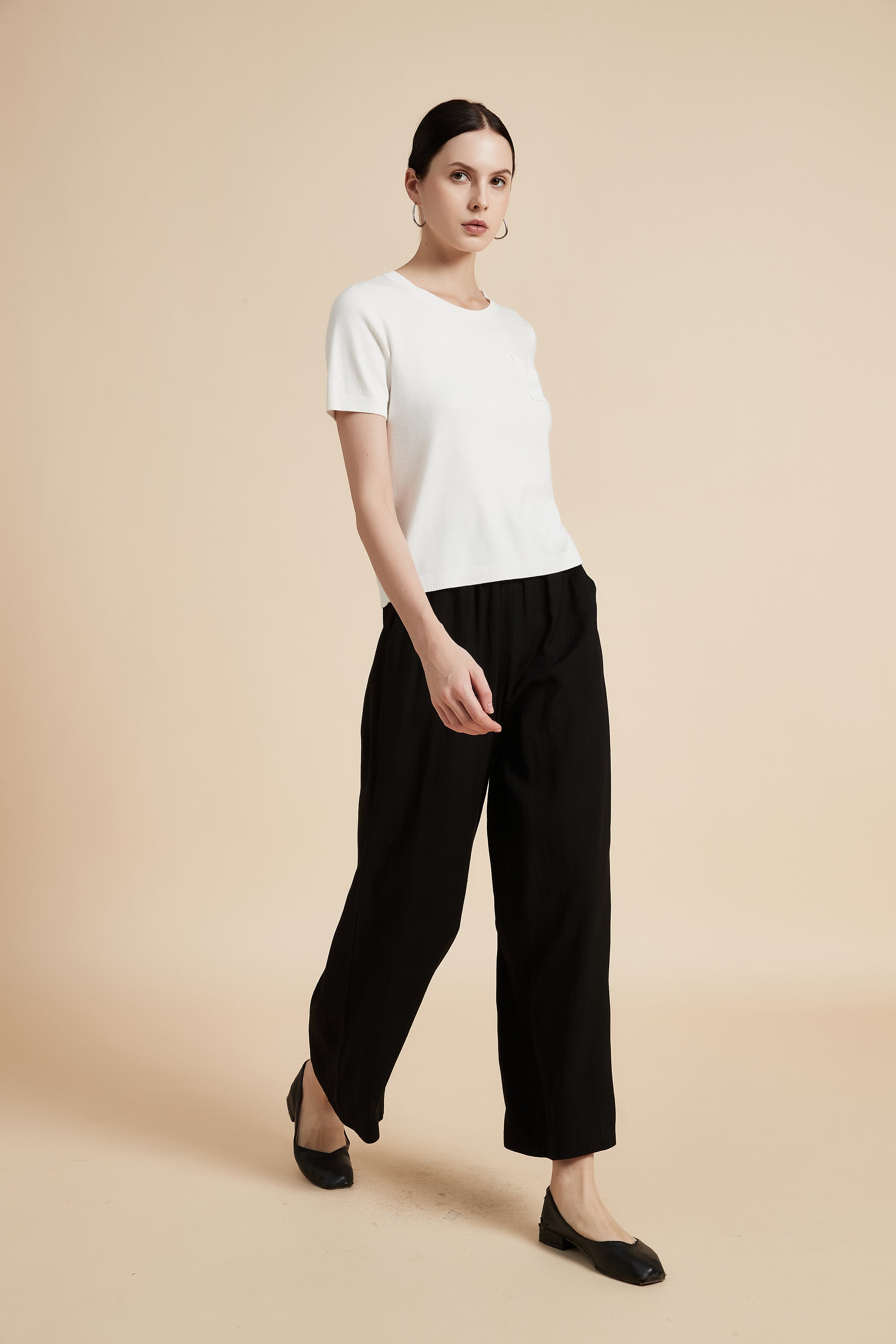 Wide Leg Solid Pants