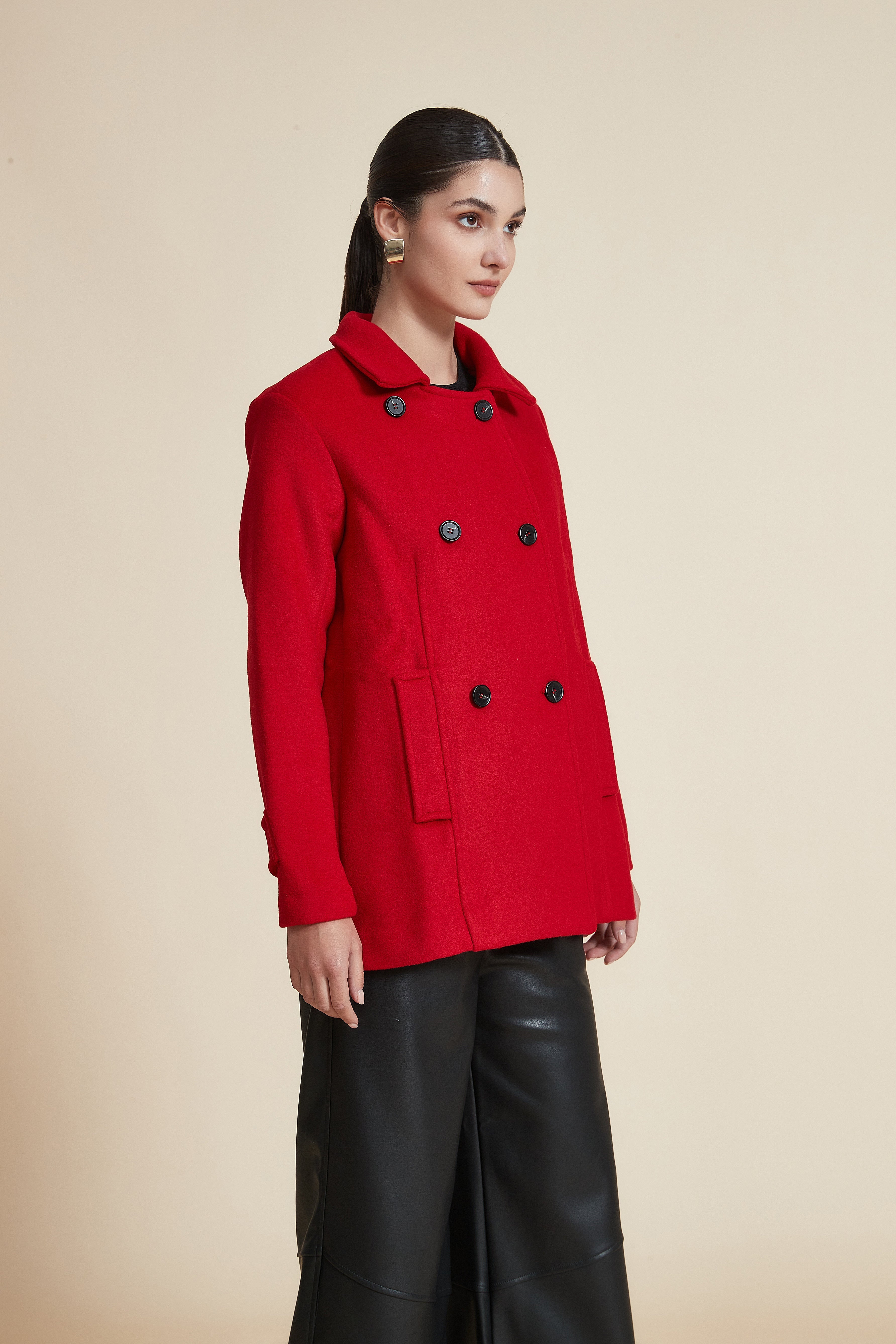 Plain Long Sleeve Shirt Jacket